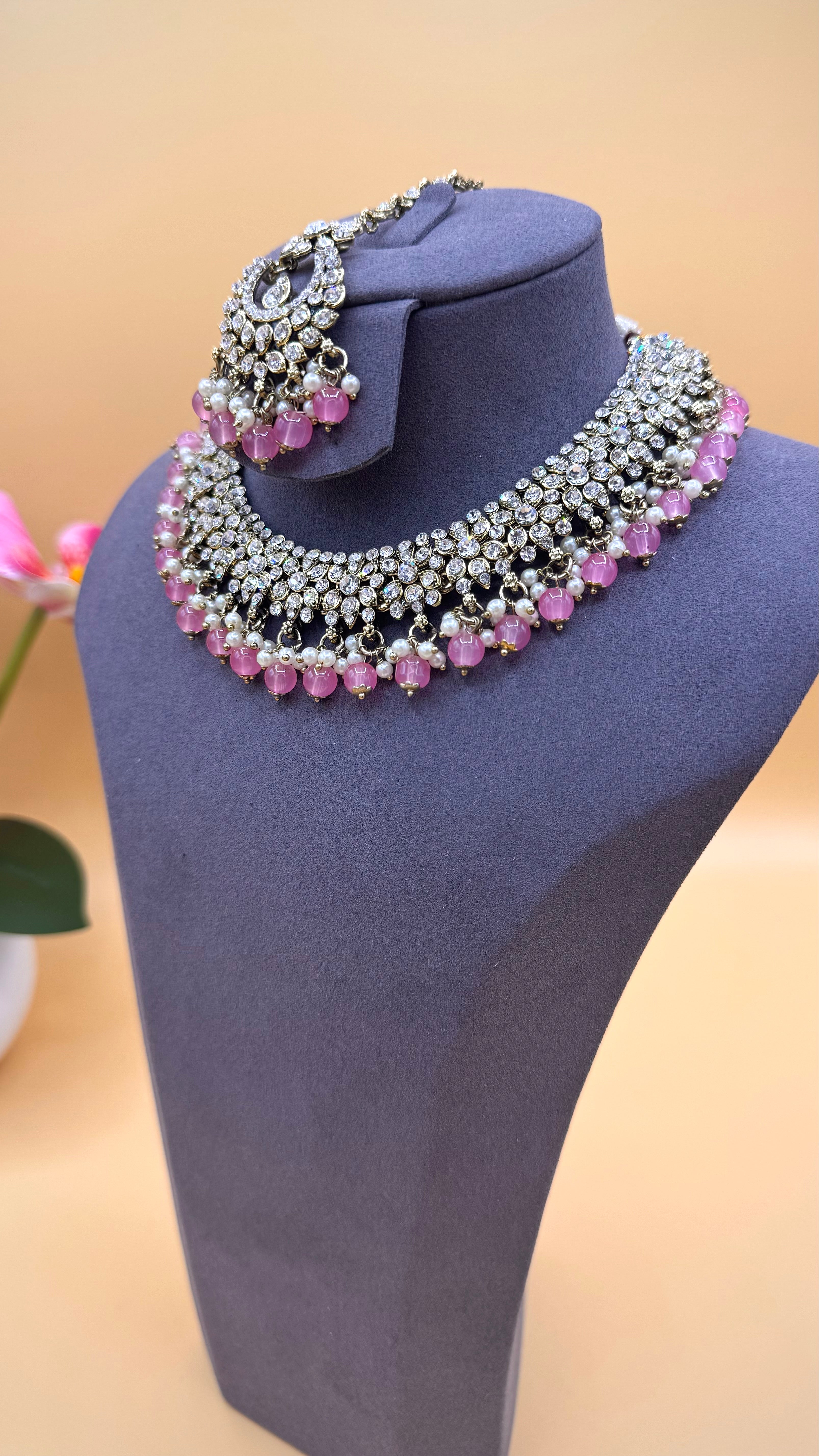 Pink Zoya Necklace Set