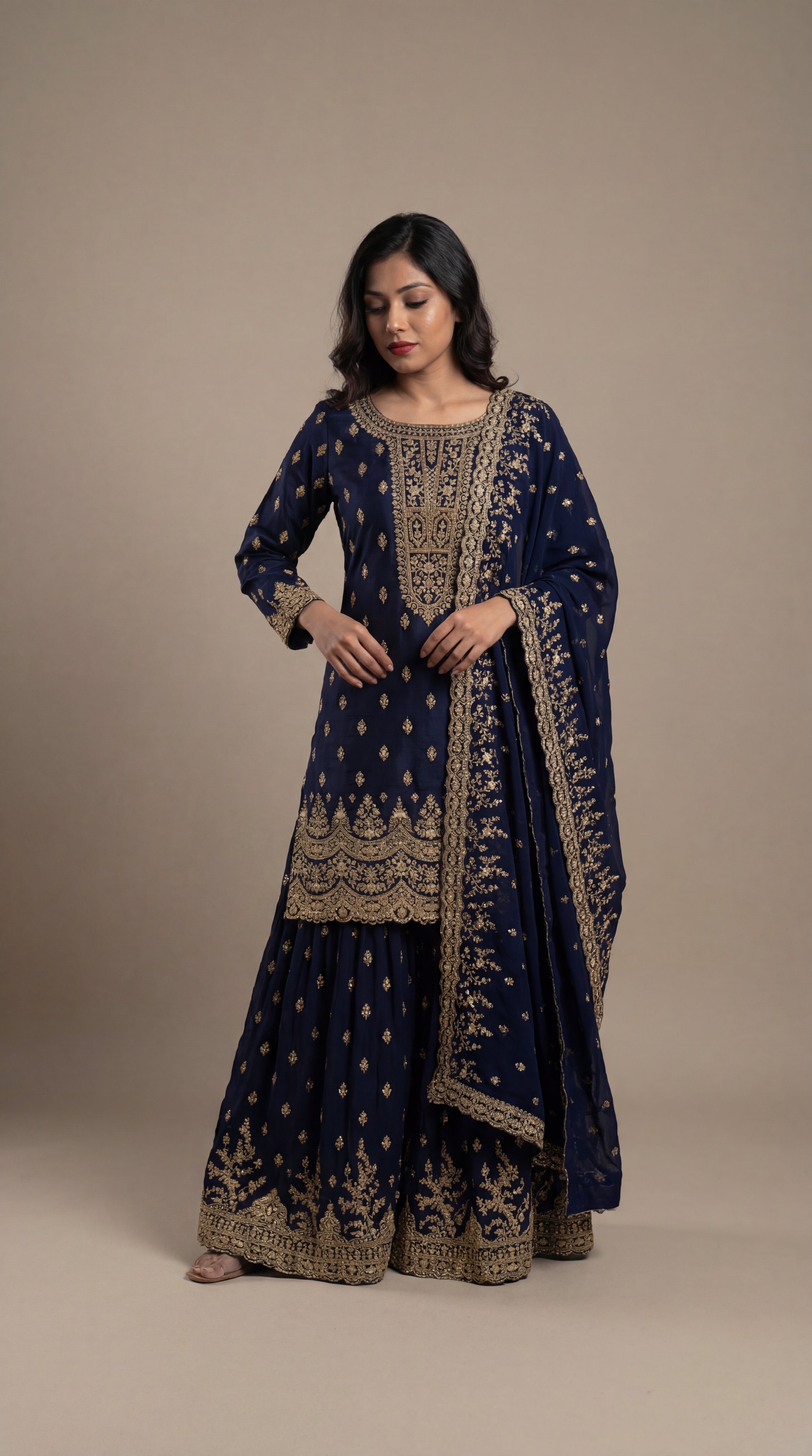 Royal Midnight Sharara Set