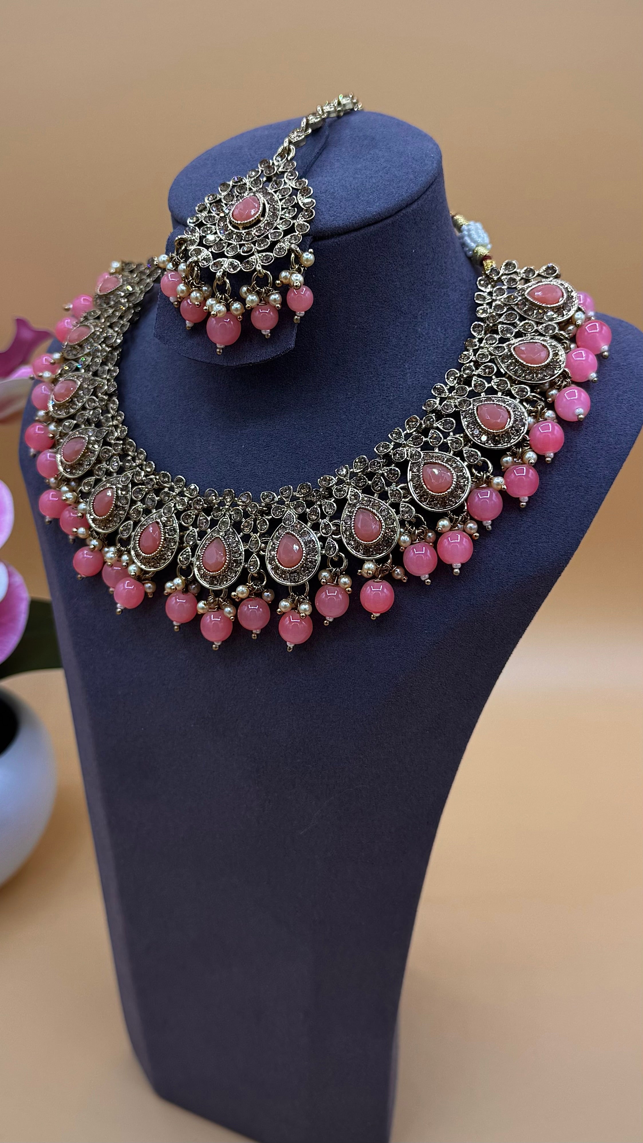 Blushstone Necklace Set – Rose Pink