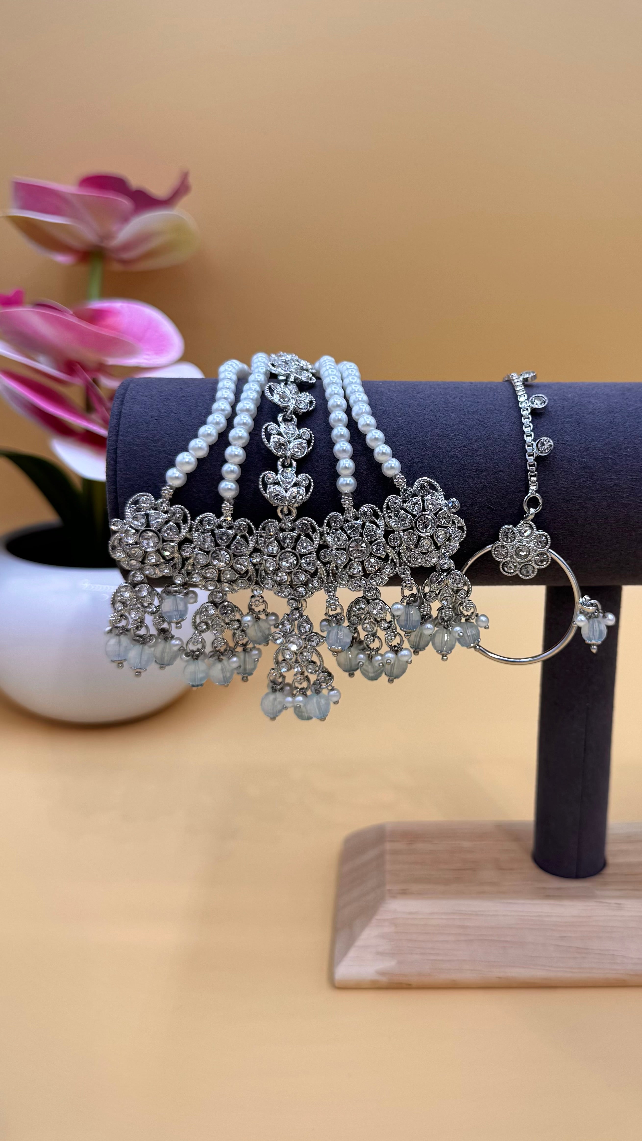 Ice Crystal Noor Bridal Necklace Set