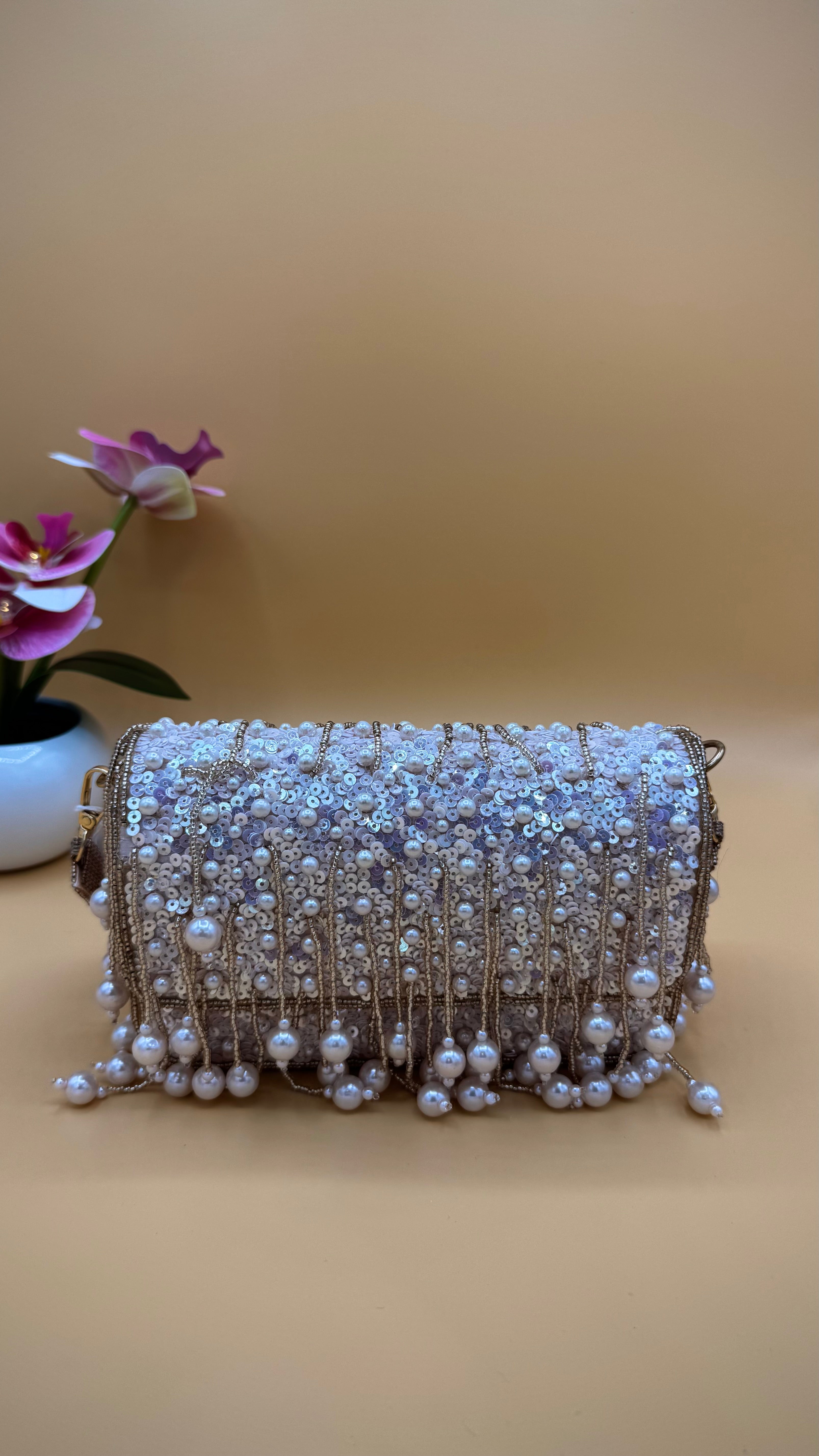Pearl & Sequin Tassel Bag