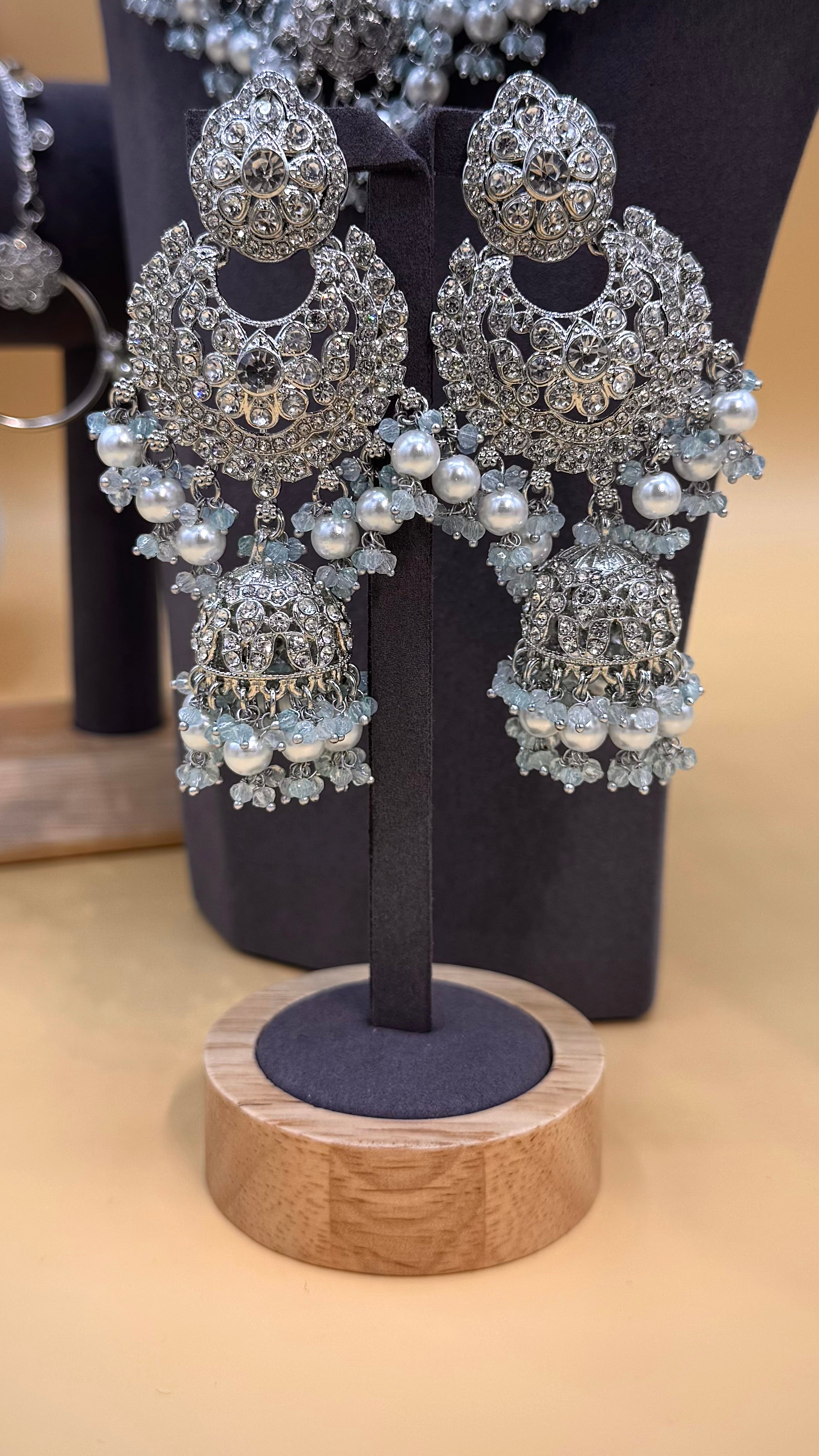 Ice Crystal Noor Bridal Necklace Set