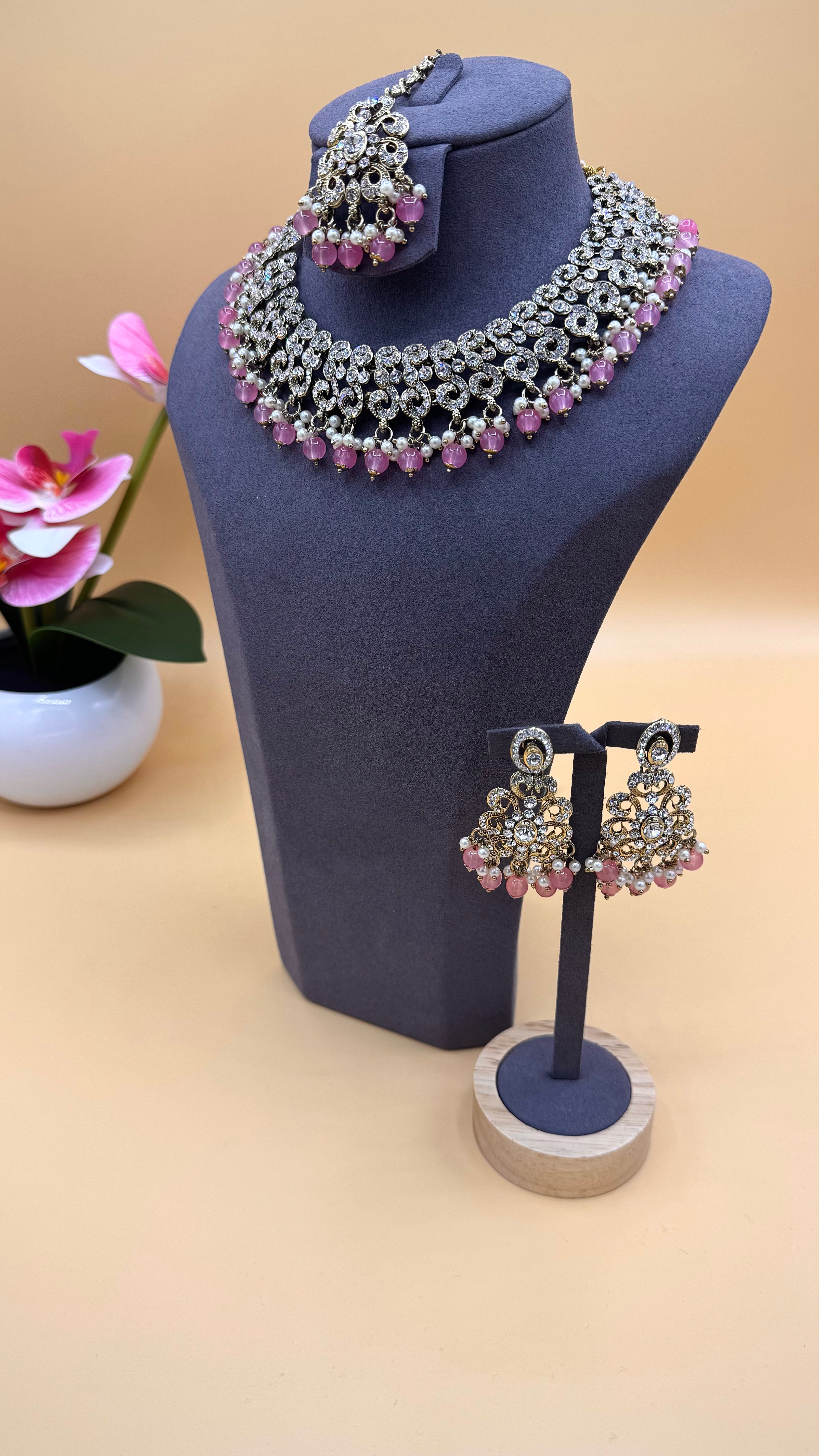 Pink Amira Necklace Set