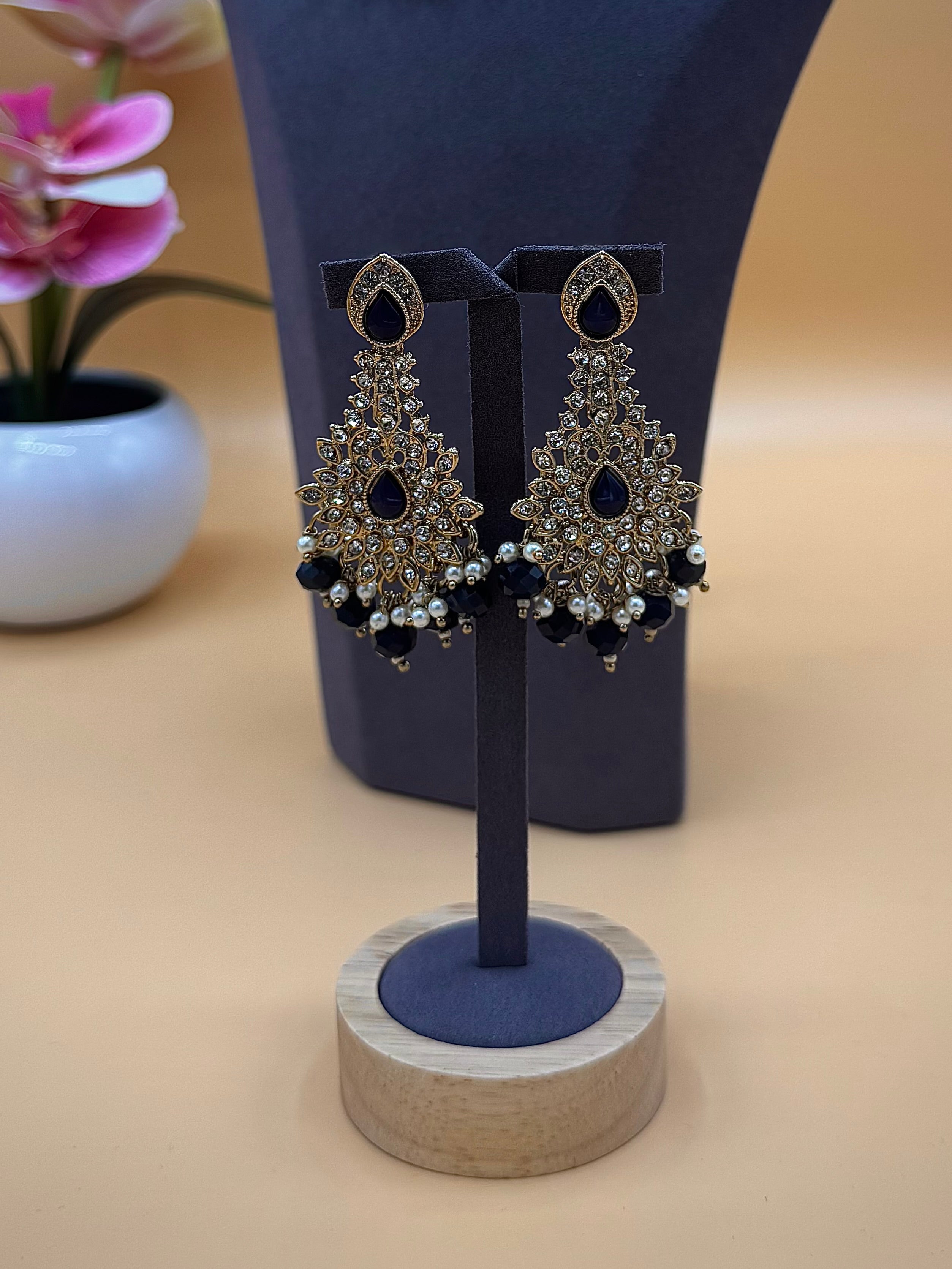 Ameera Necklace Set – Navy Blue