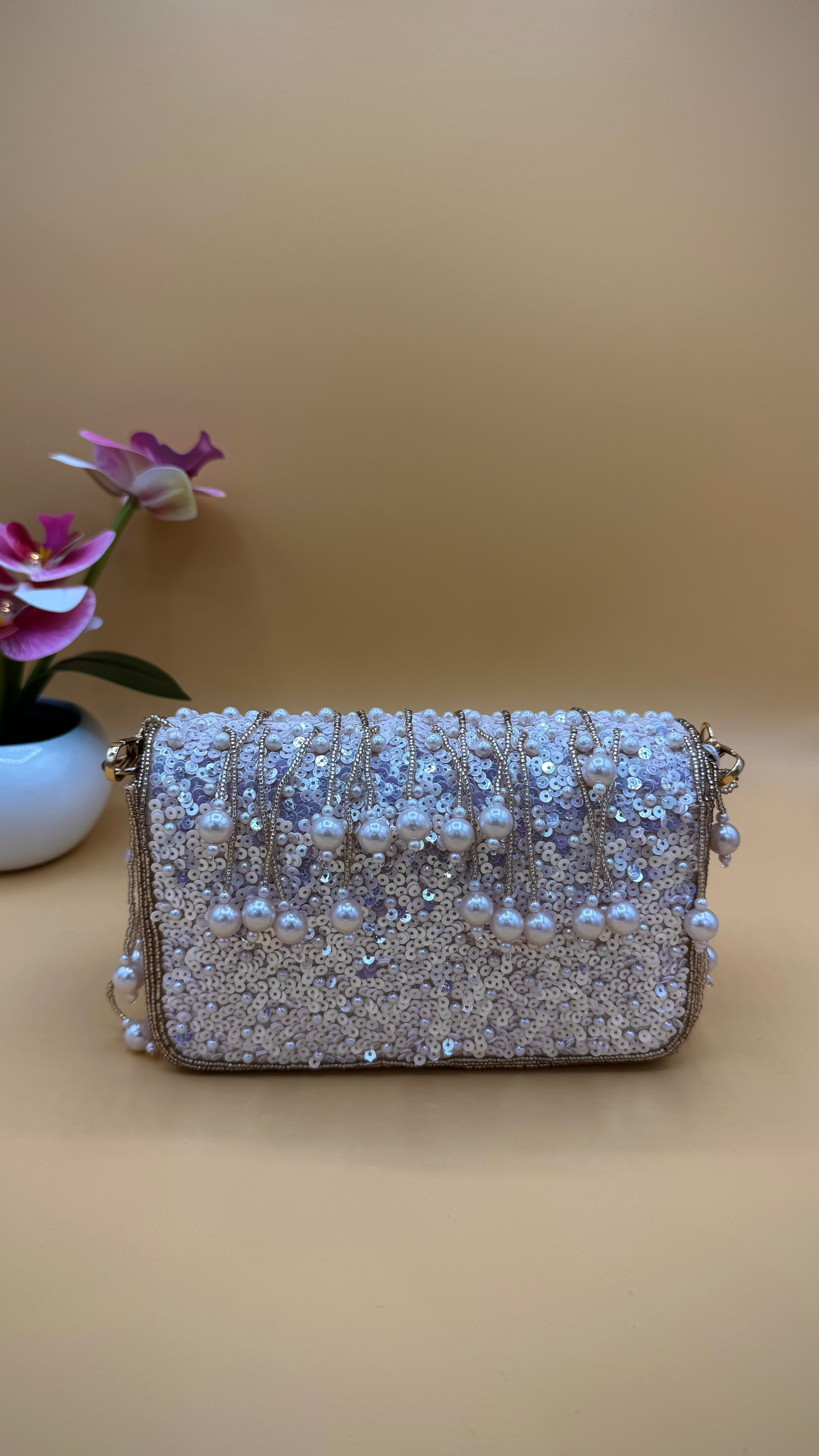 Pearl & Sequin Tassel Bag