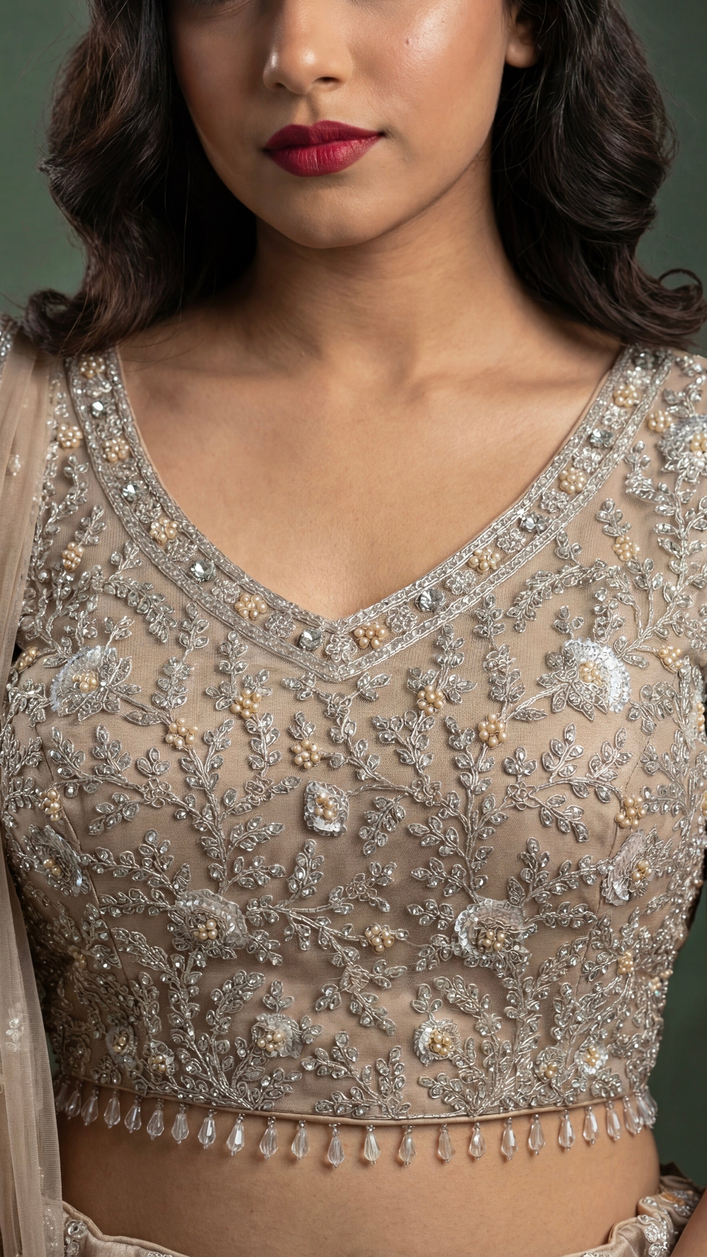 Champagne Bloom Lehenga Set