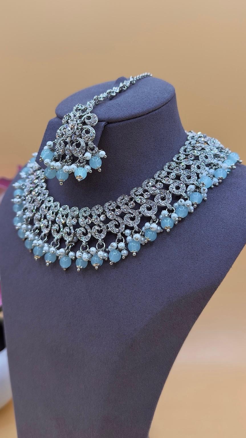 Aqua Necklace Set – Blue