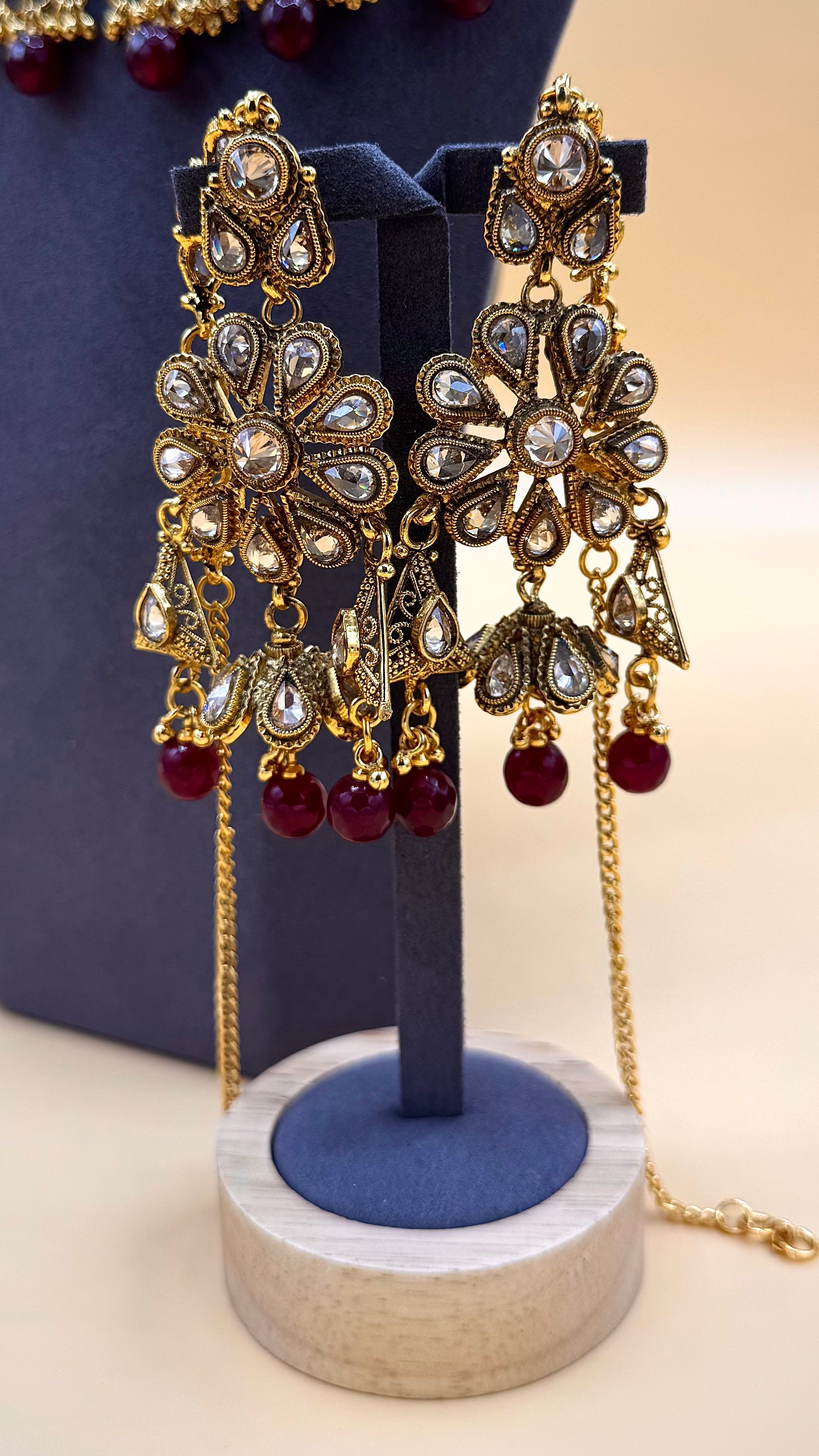 Zarina Bridal Choker Set - Ruby Gold