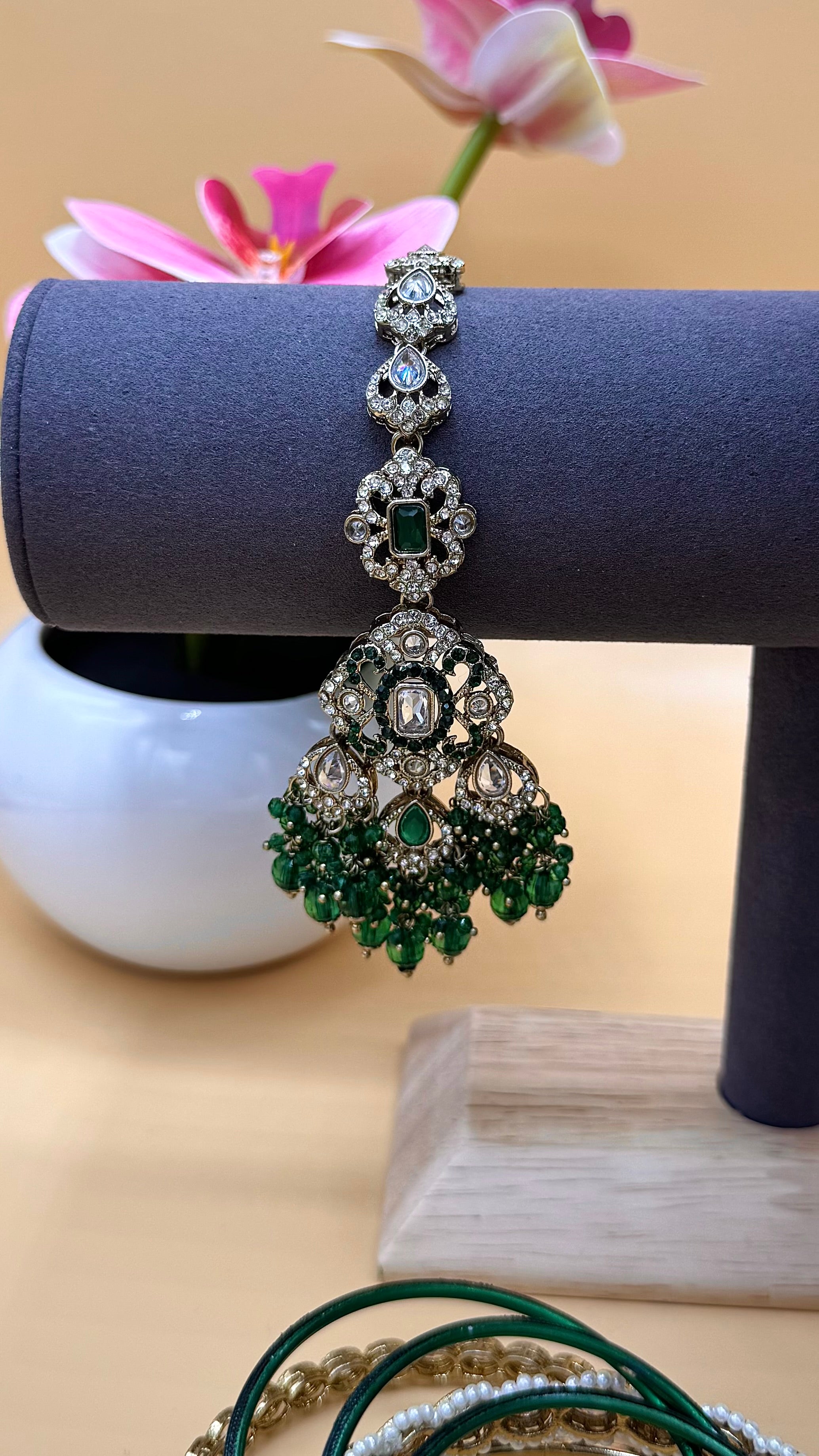 Emerald Noor Bridal CHOKER Set - green