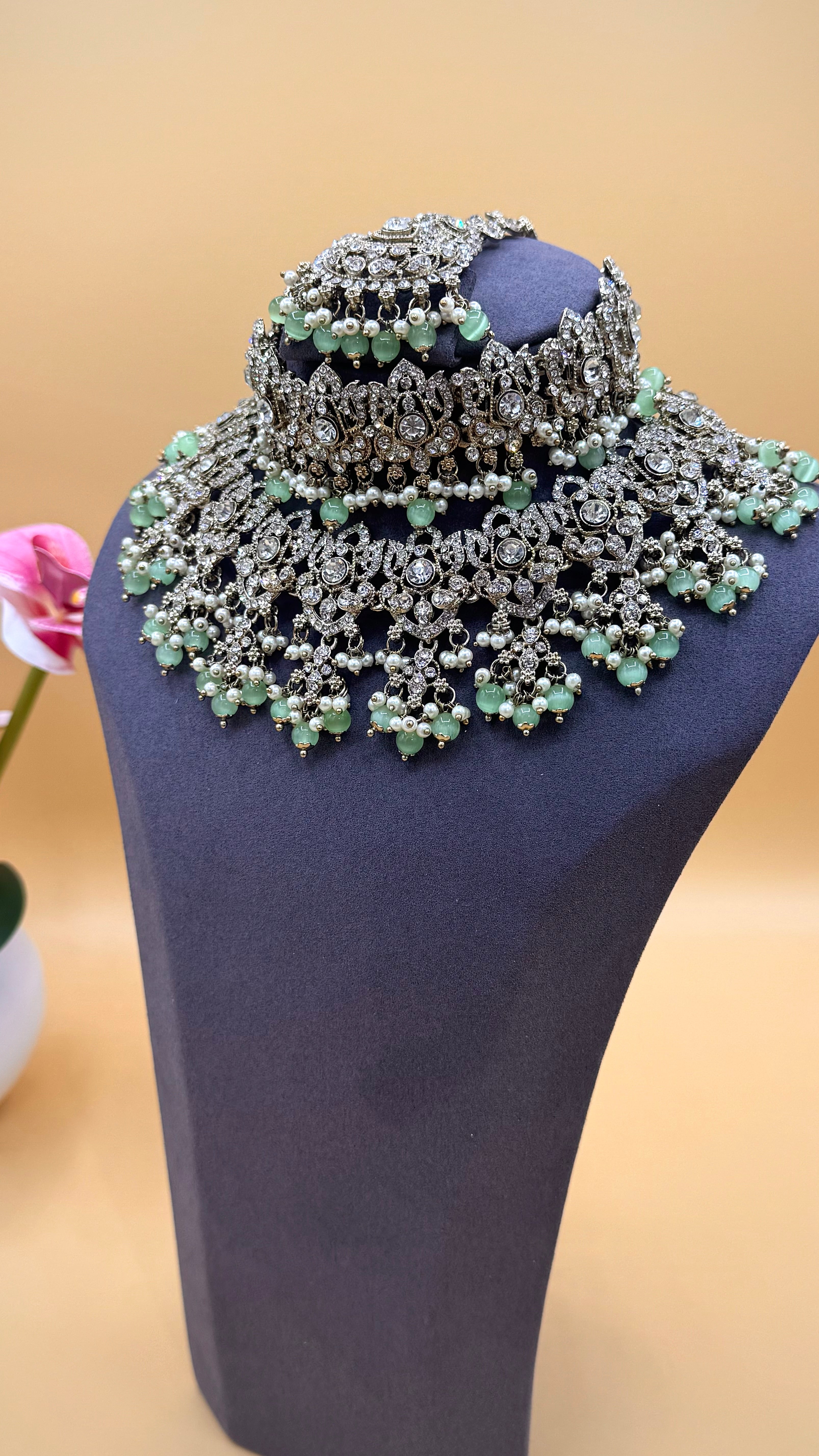 Mint Zahara bridal kettingen set