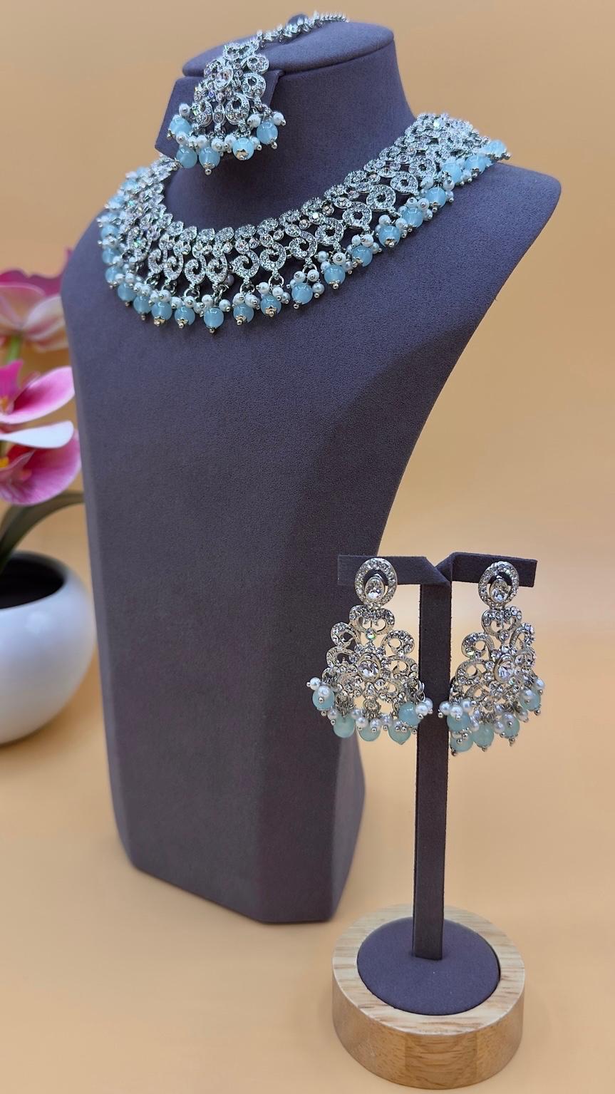 Aqua Necklace Set – Blue