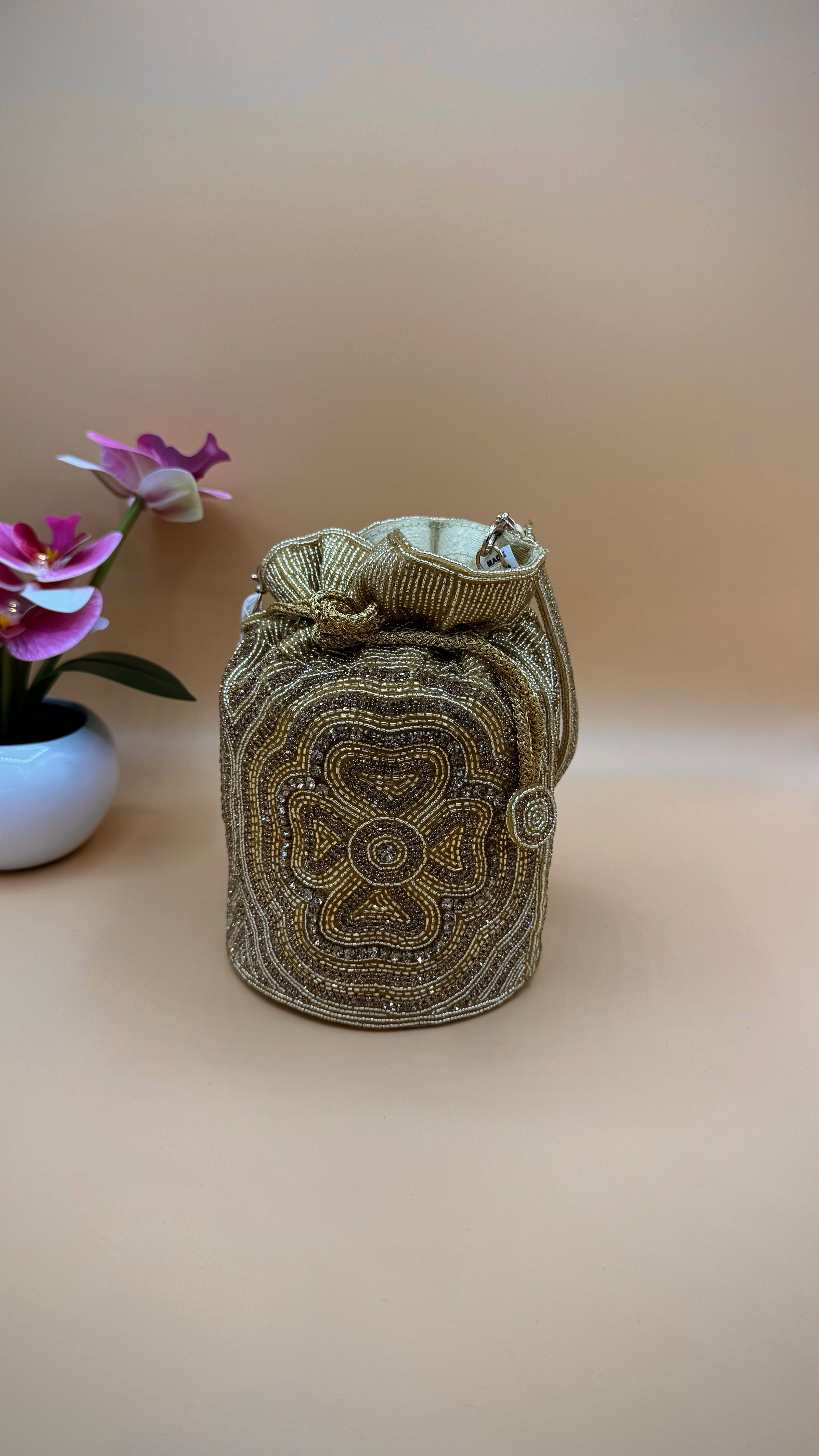 Floral & Beaded Potli Bag