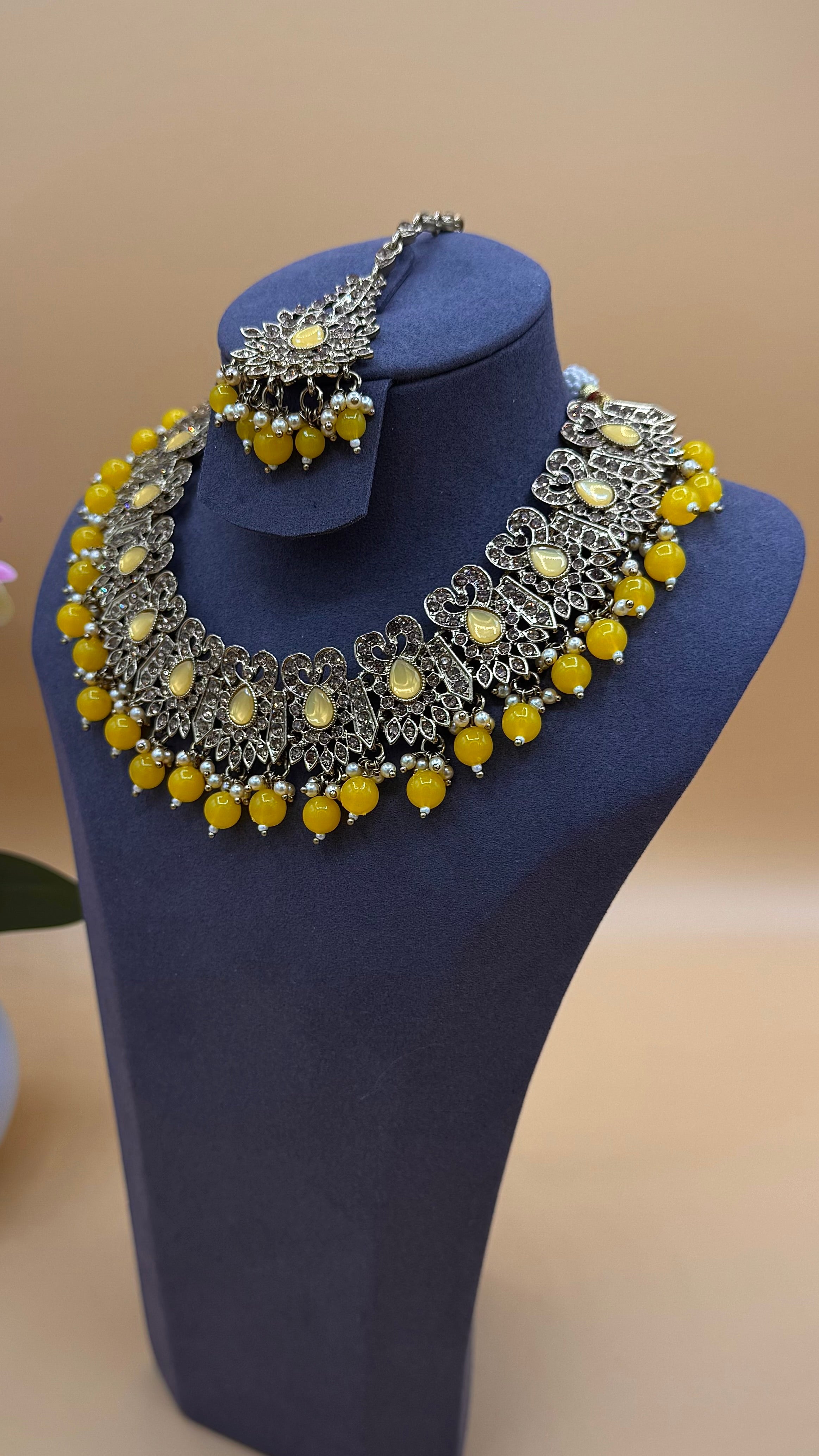 Solara Necklace Set – Marigold Yellow