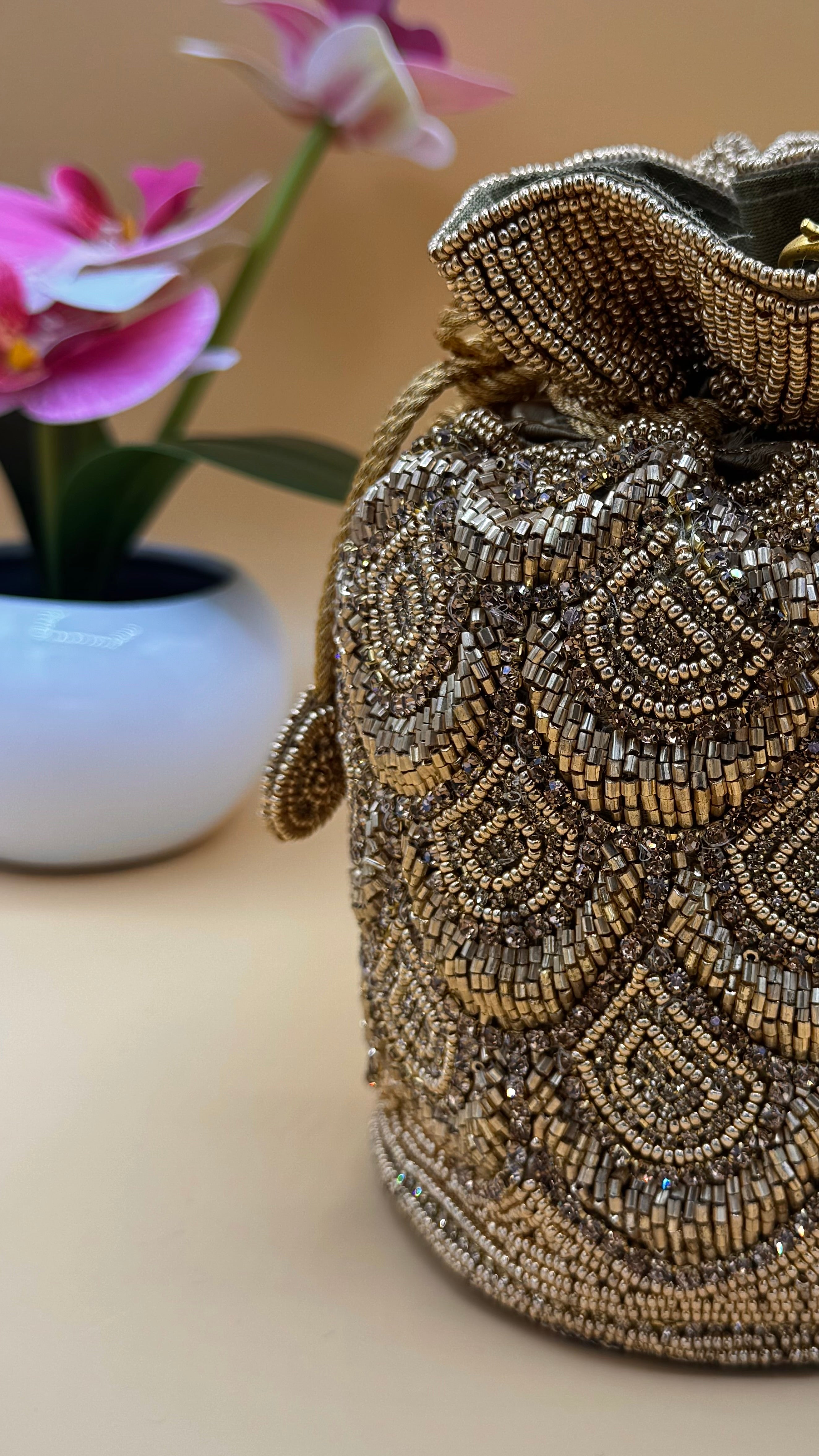 Golden Cascade Potli