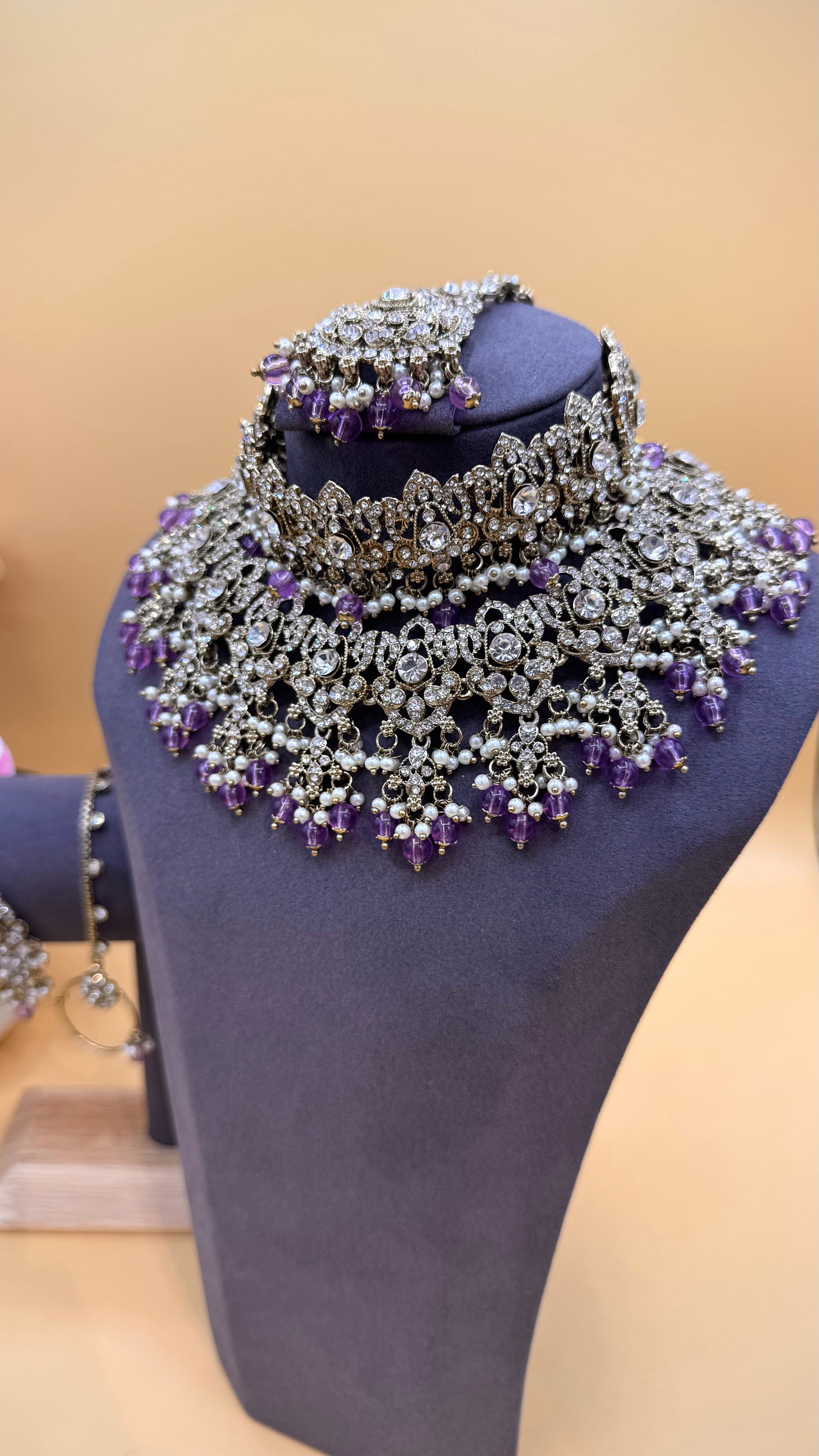 Lavender Meher bridal Necklace Set