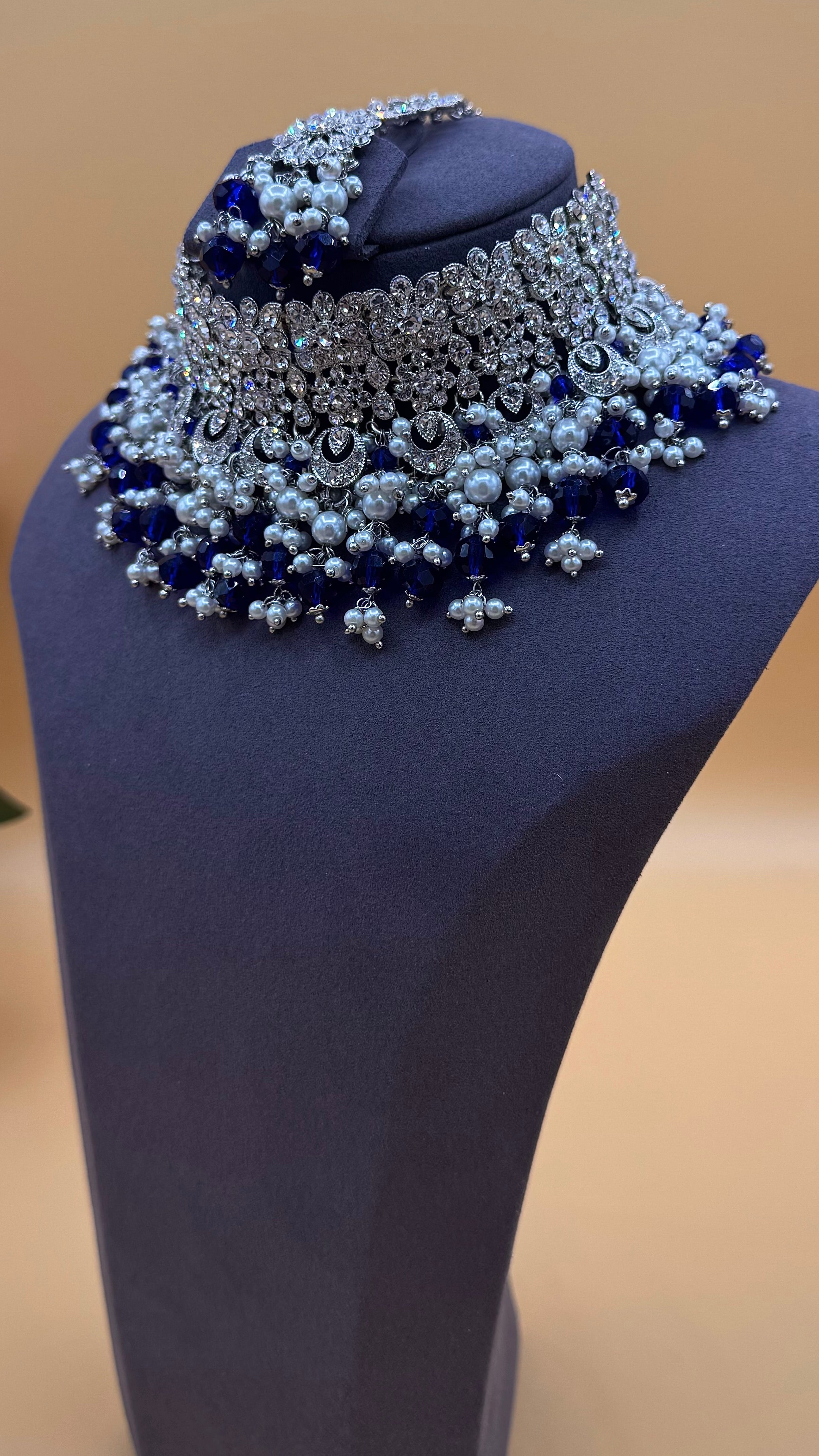 Midnight Royale Choker Set – Navy Blue