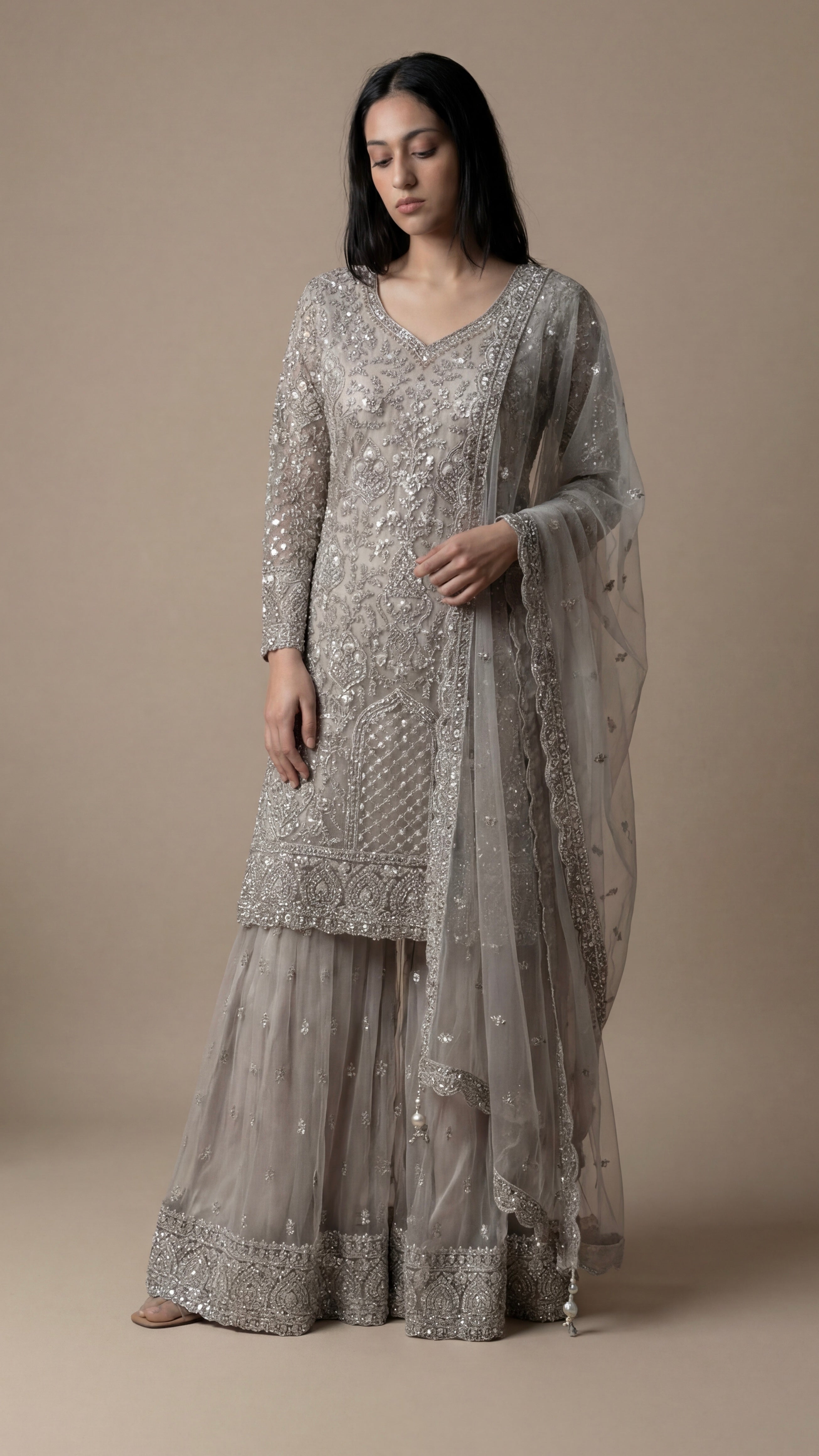 Zilveren Zarmina Sharara set