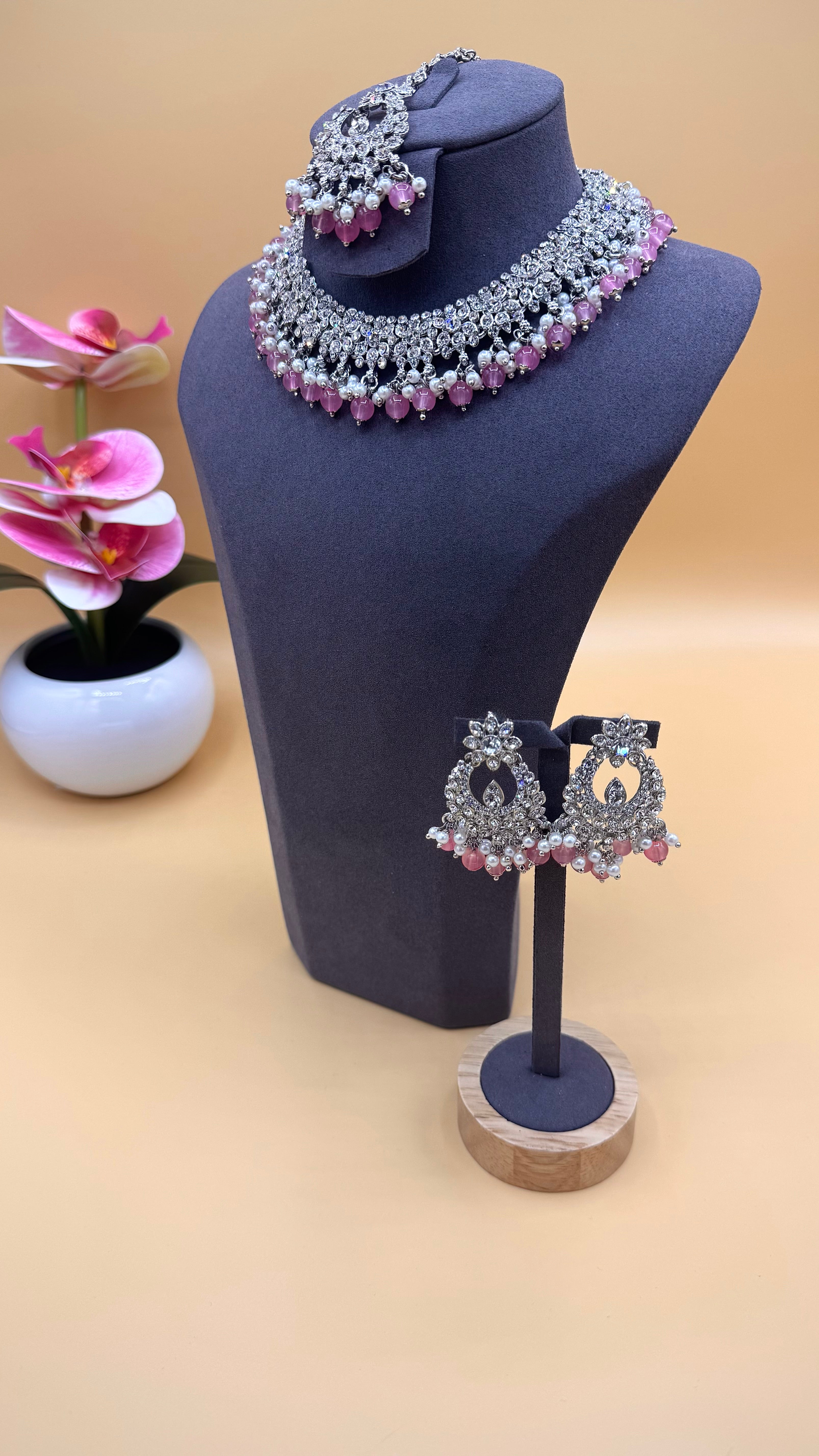 Pink Imperial Glow Necklace Set