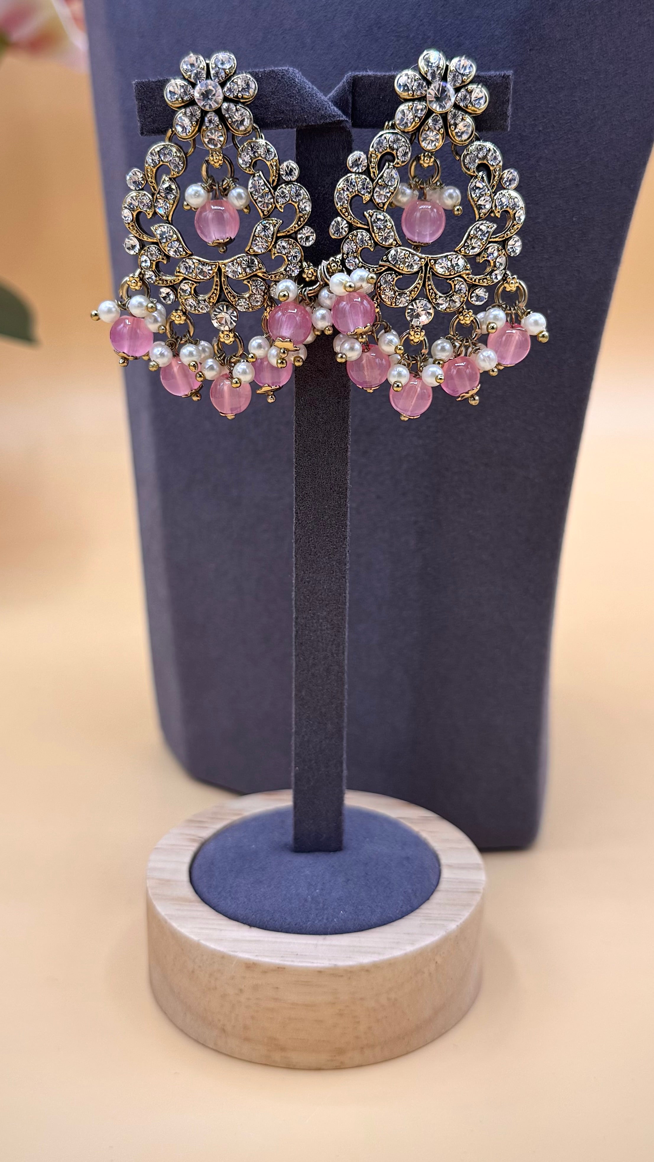 Rose Crystal Necklace Set