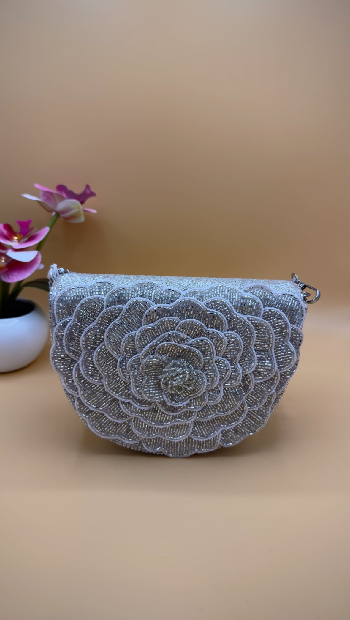 Lotus & Beaded Detail Bag