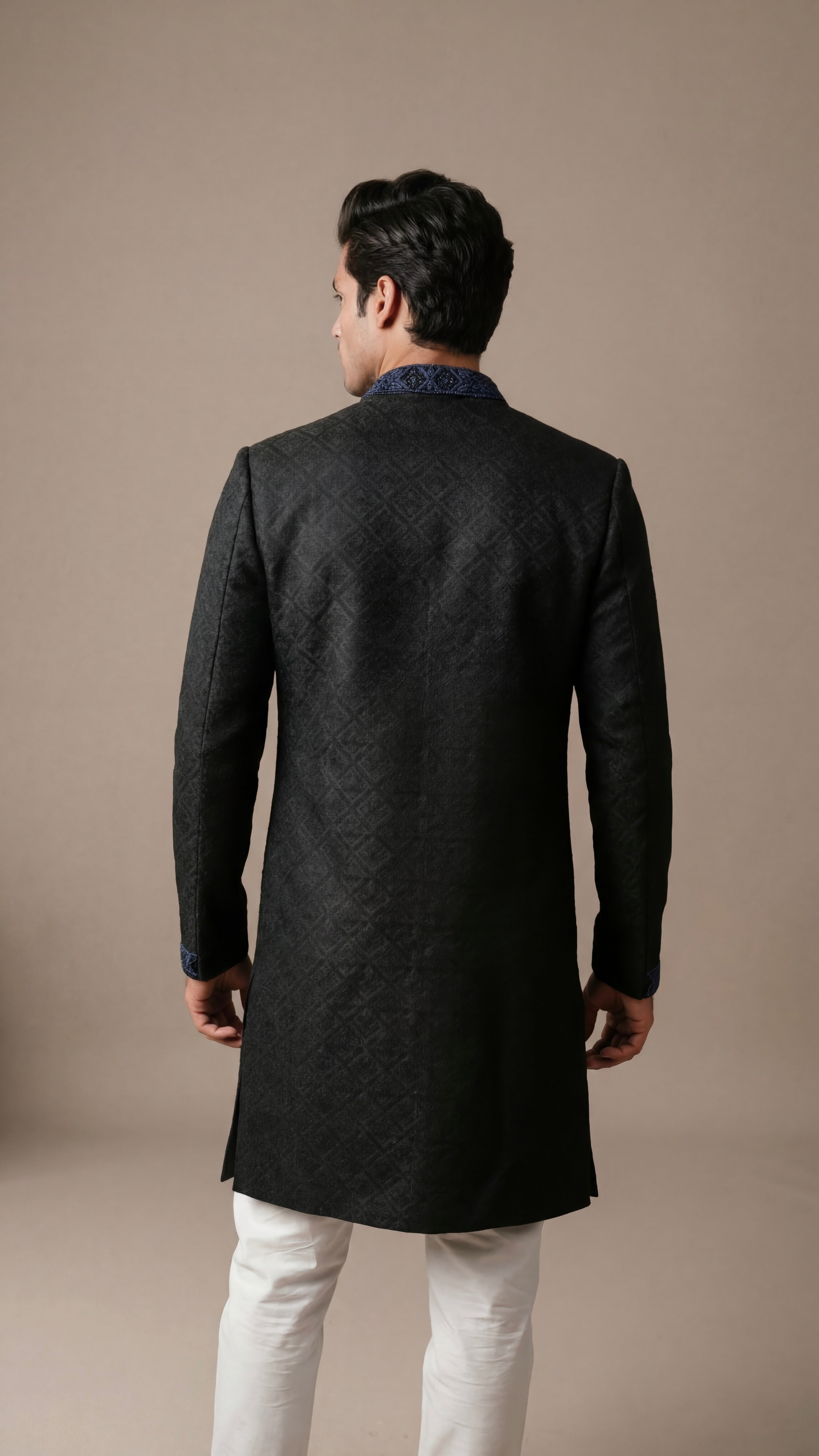 Charcoal Grey Classic Sherwani Set