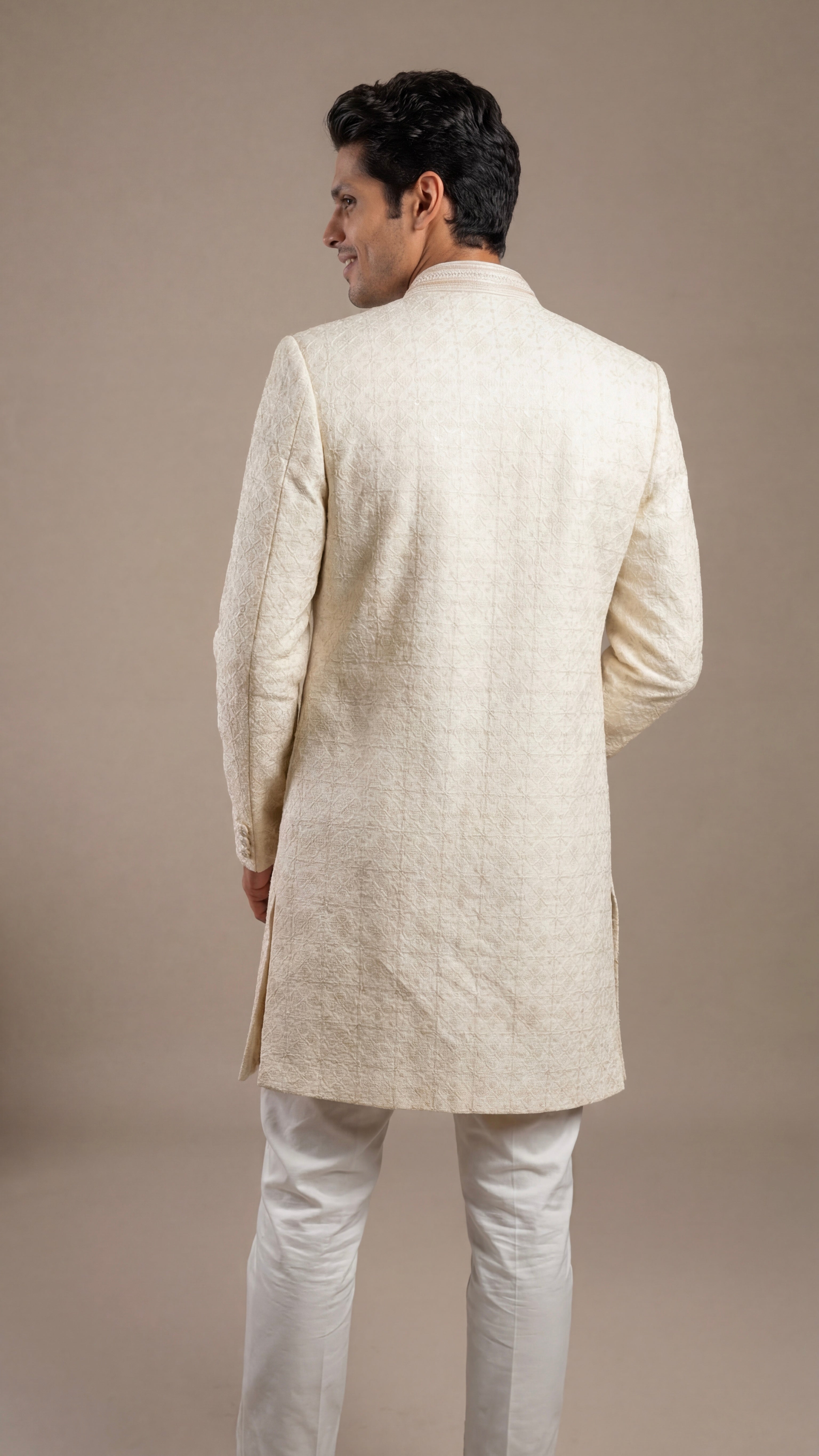 Ivory Cream Classic Sherwani Set