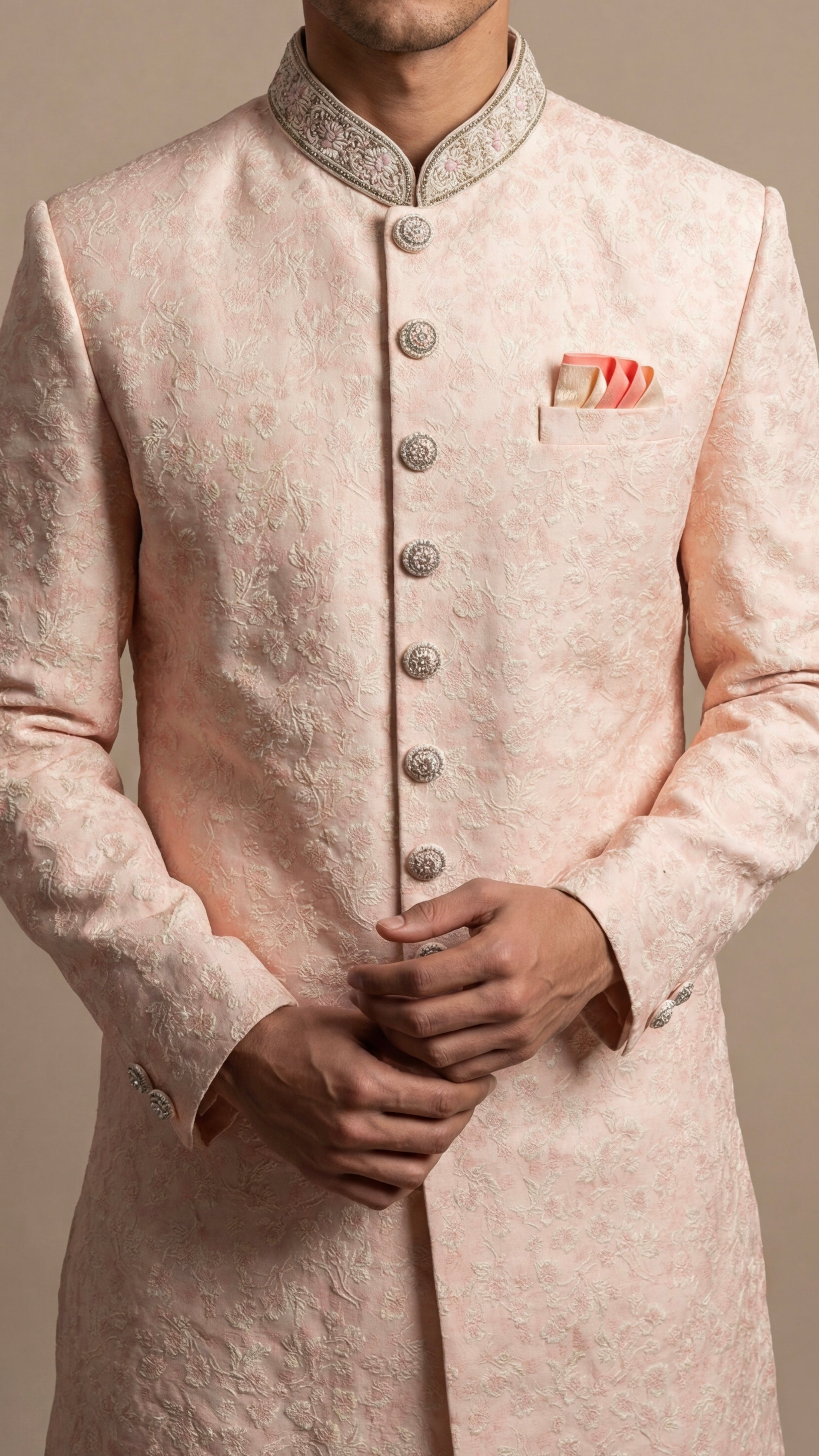 Blush Peach Elegant Sherwani