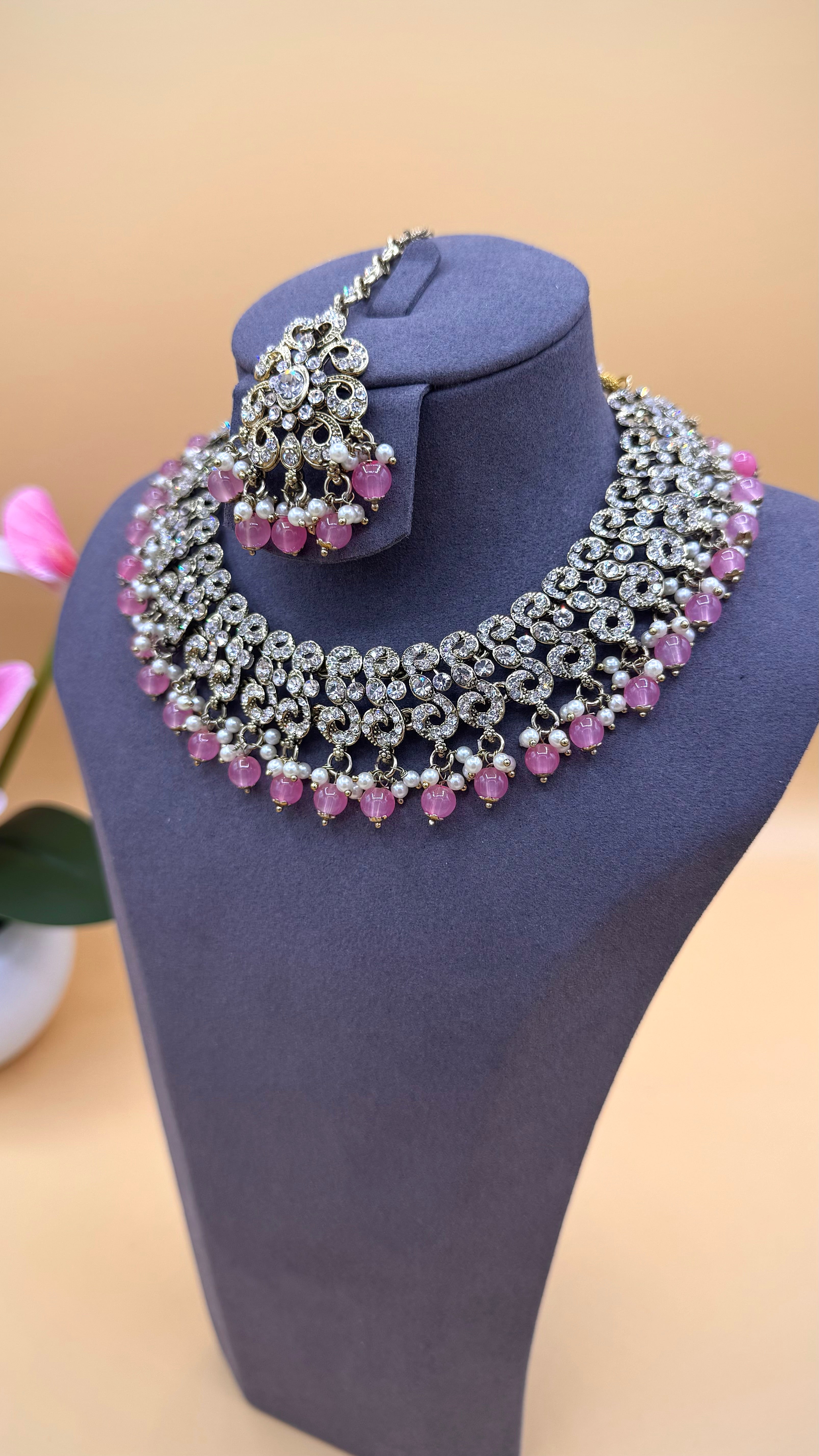 Pink Amira Necklace Set