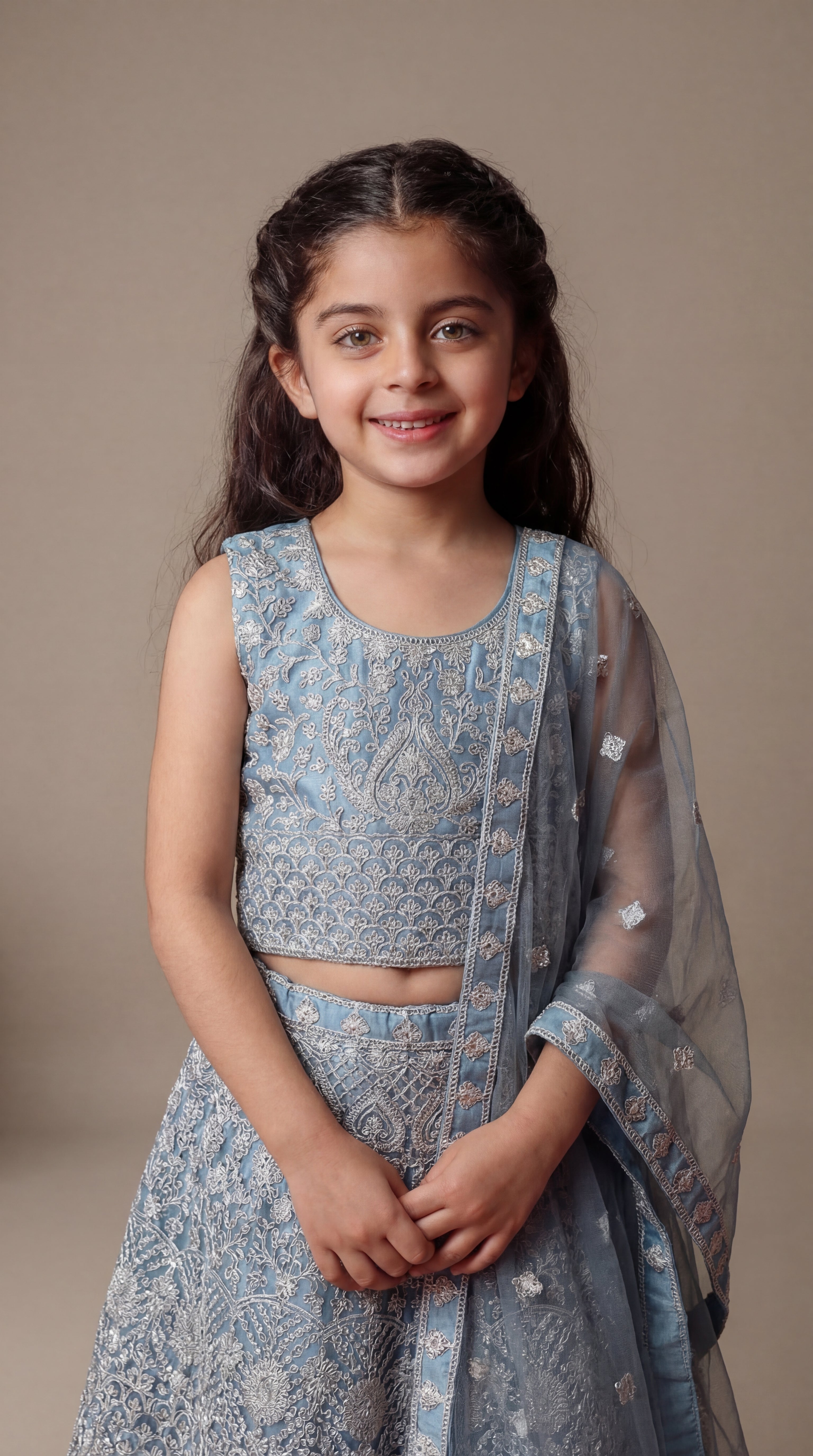 Azure Lehenga set voor meisjes