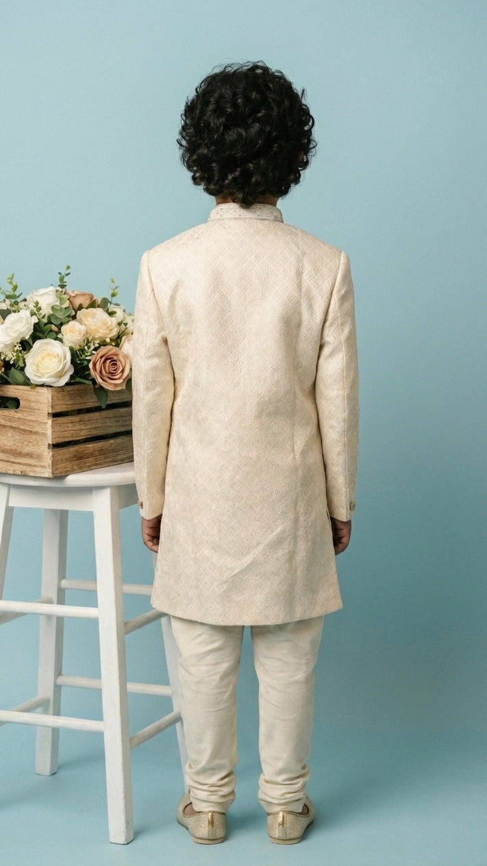 Majestic Gold Sherwani Set voor Jongens