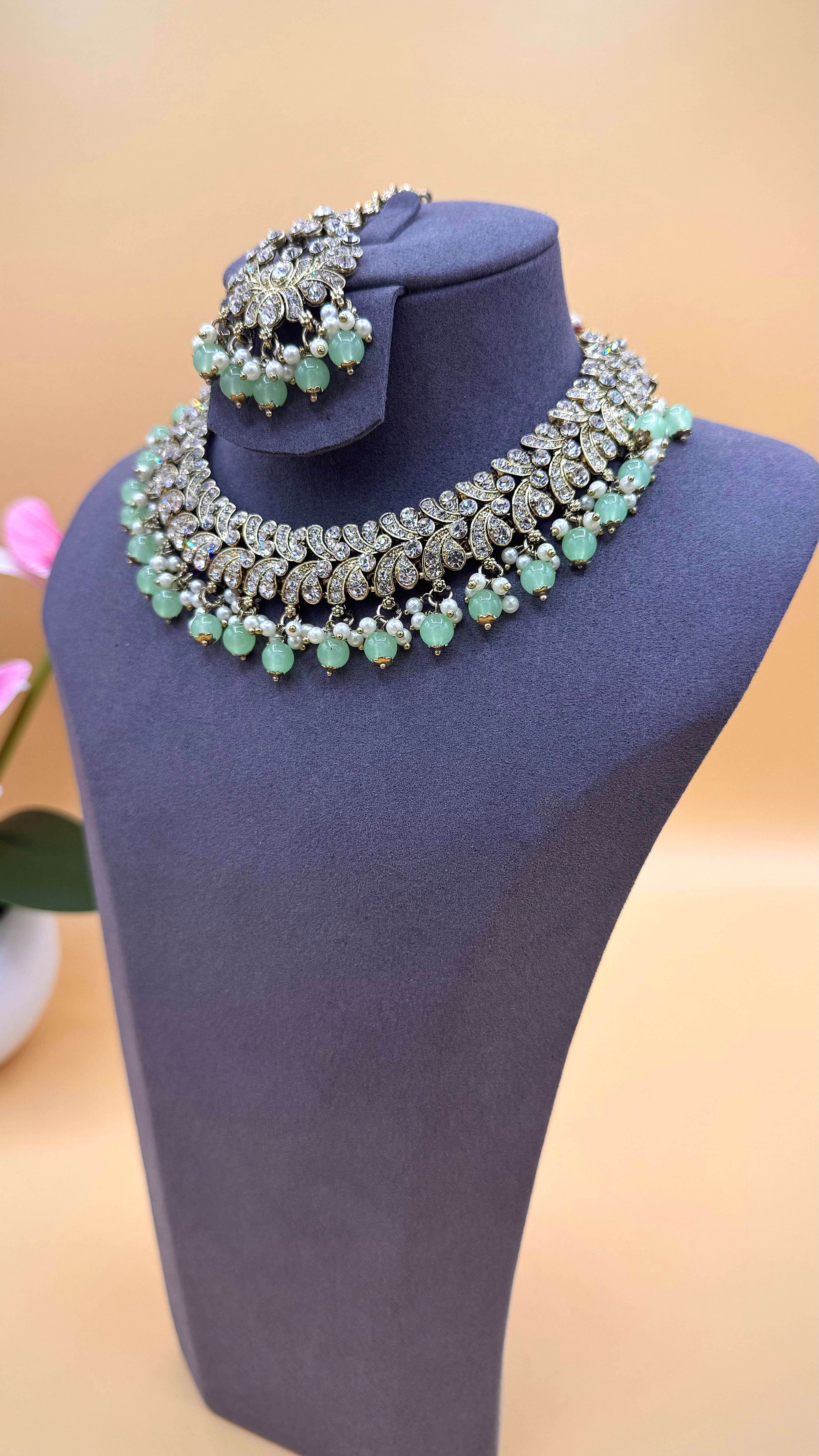 Mint Pearl Royale Necklace Set