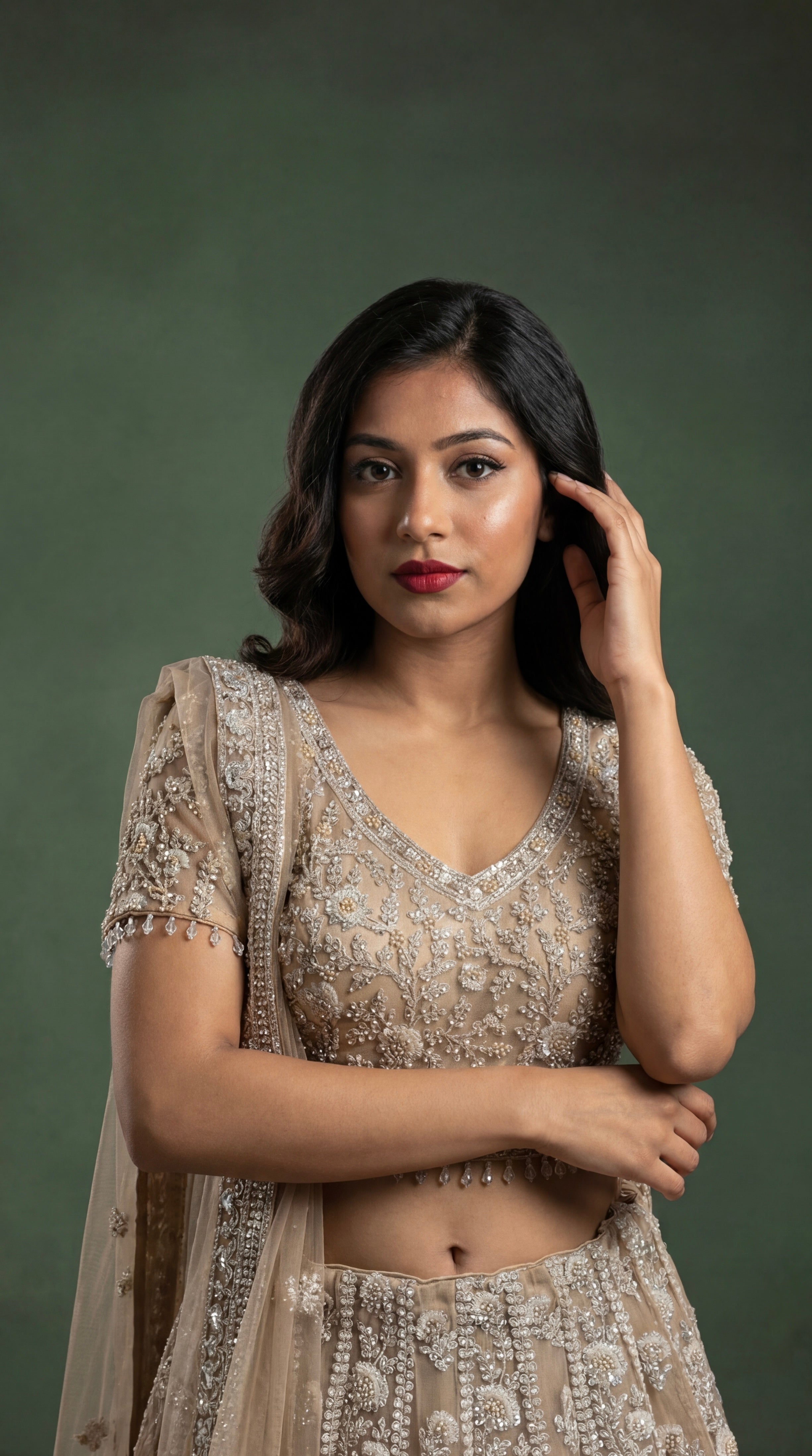 Champagne Bloom Lehenga Set