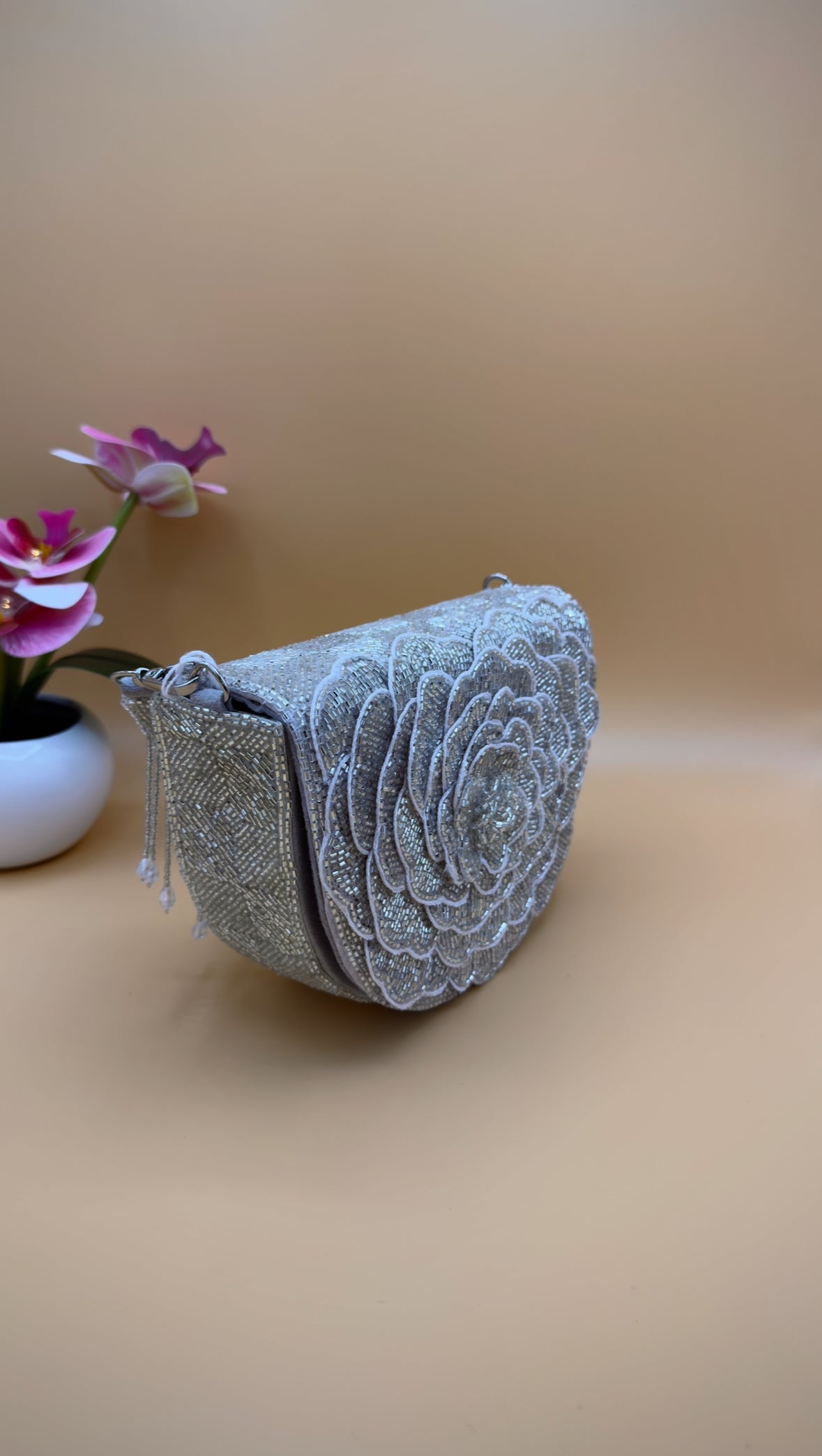 Lotus & Beaded Detail Bag