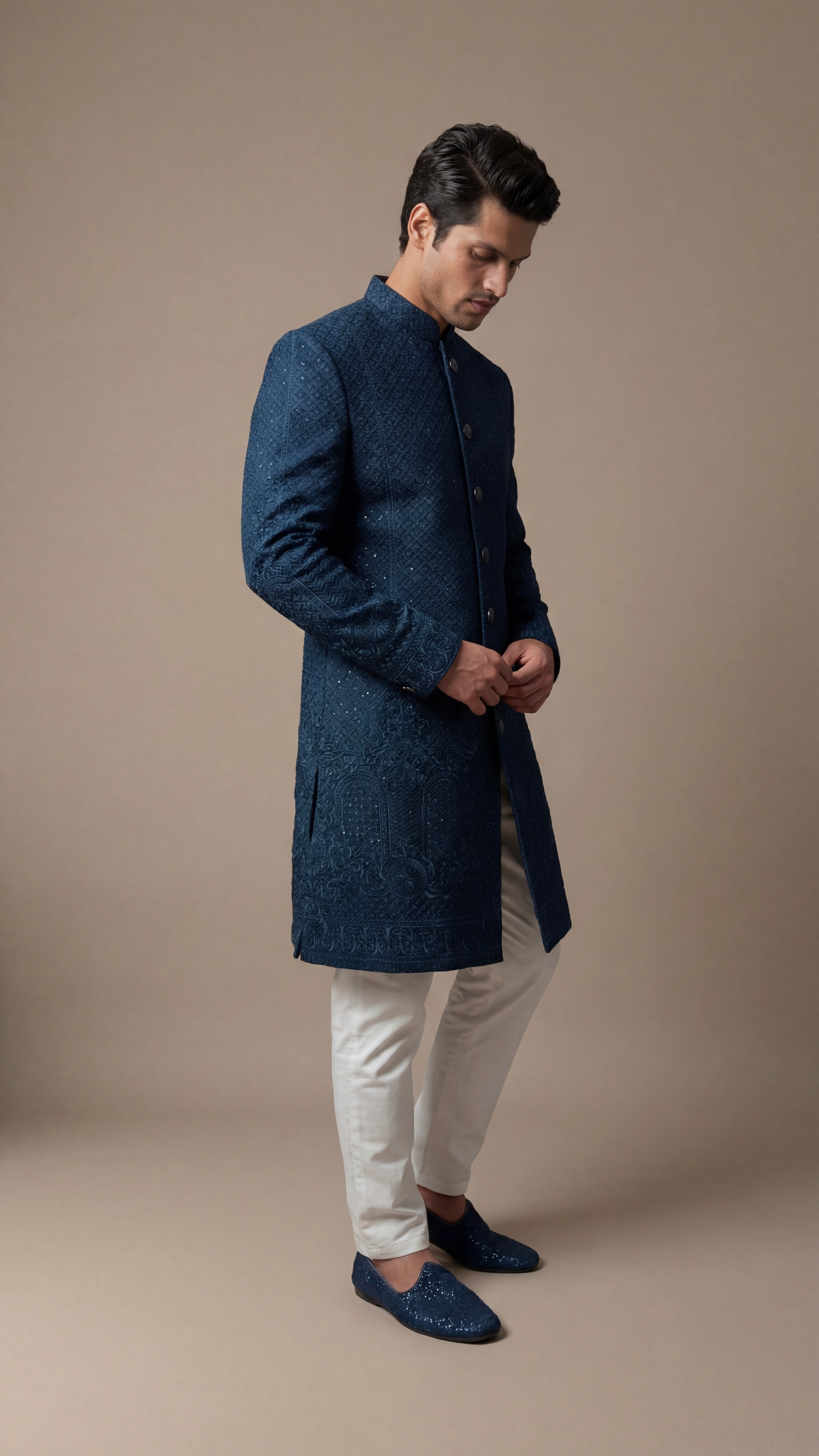 Midnight Royalty Sherwani Set
