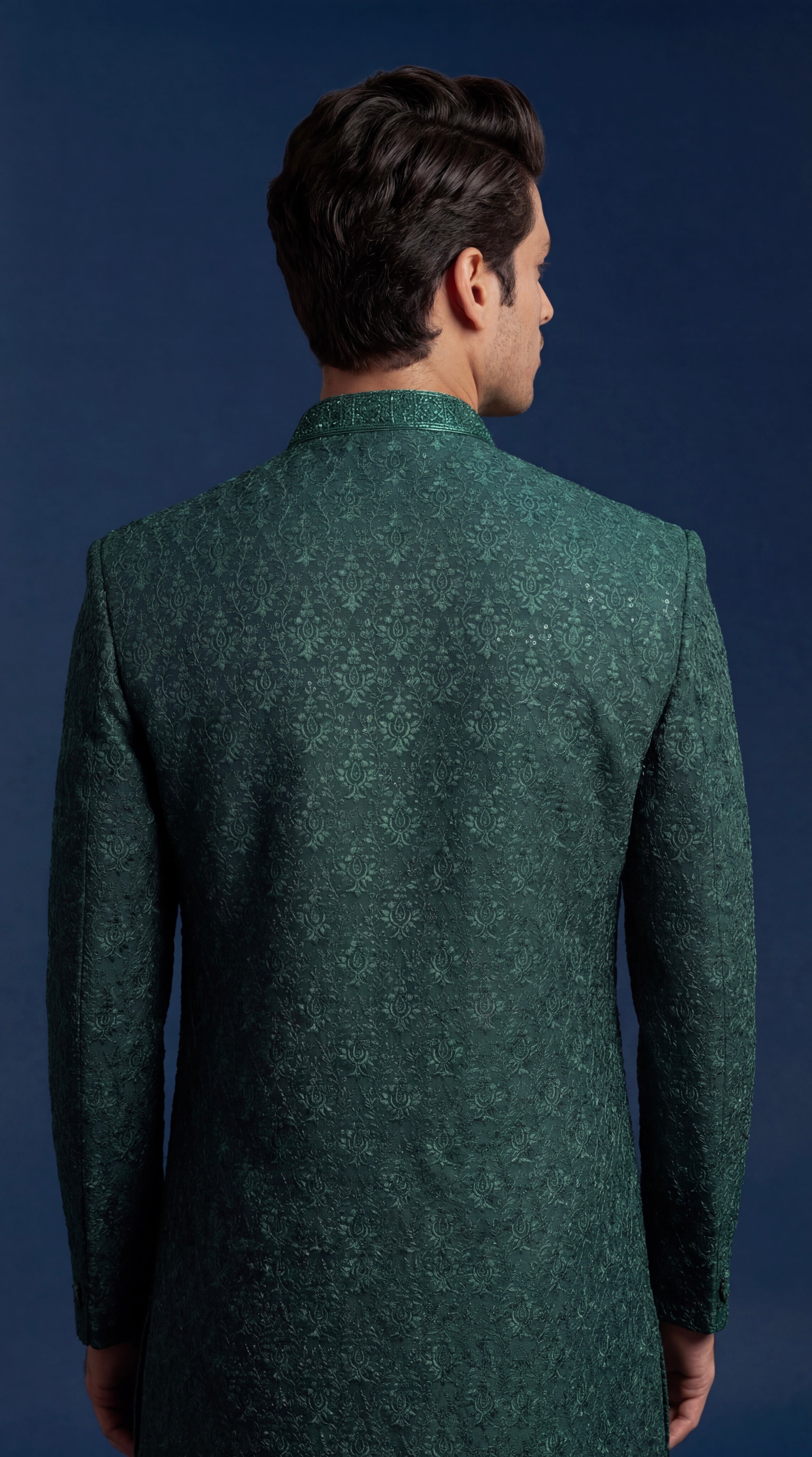 Forest Green Sherwani Set voor heren