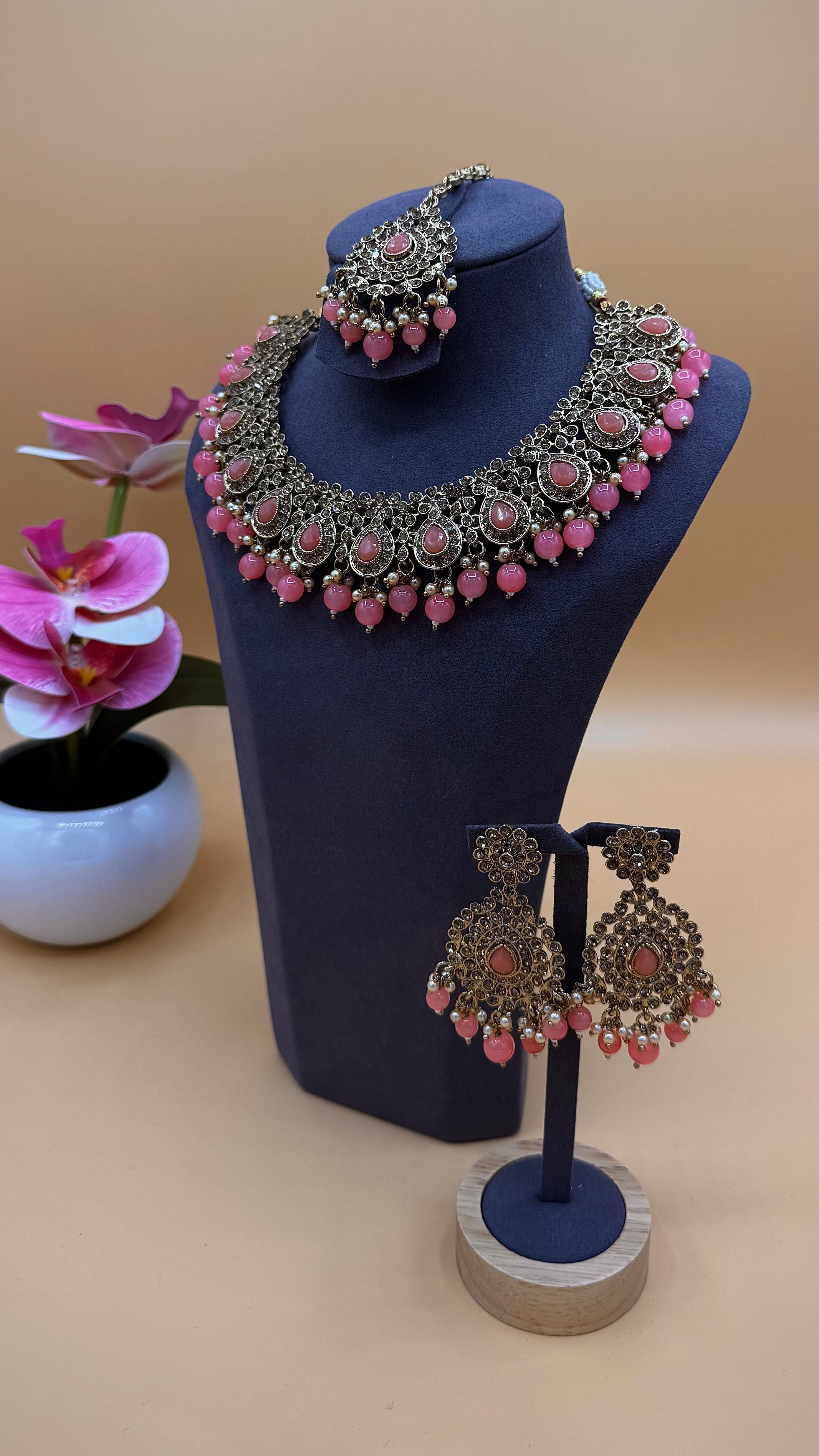 Blushstone Necklace Set – Rose Pink
