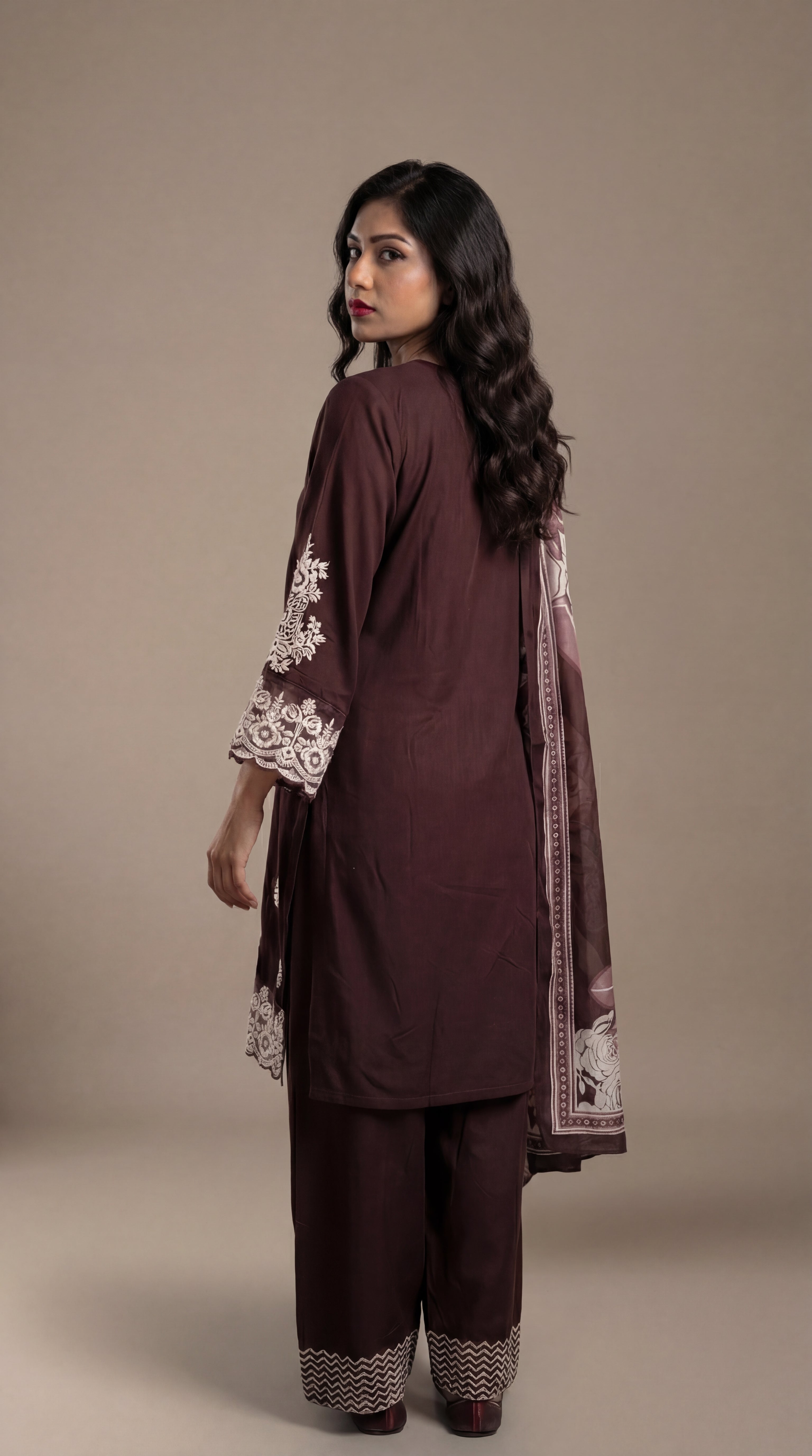 Mehroon Straight Suit