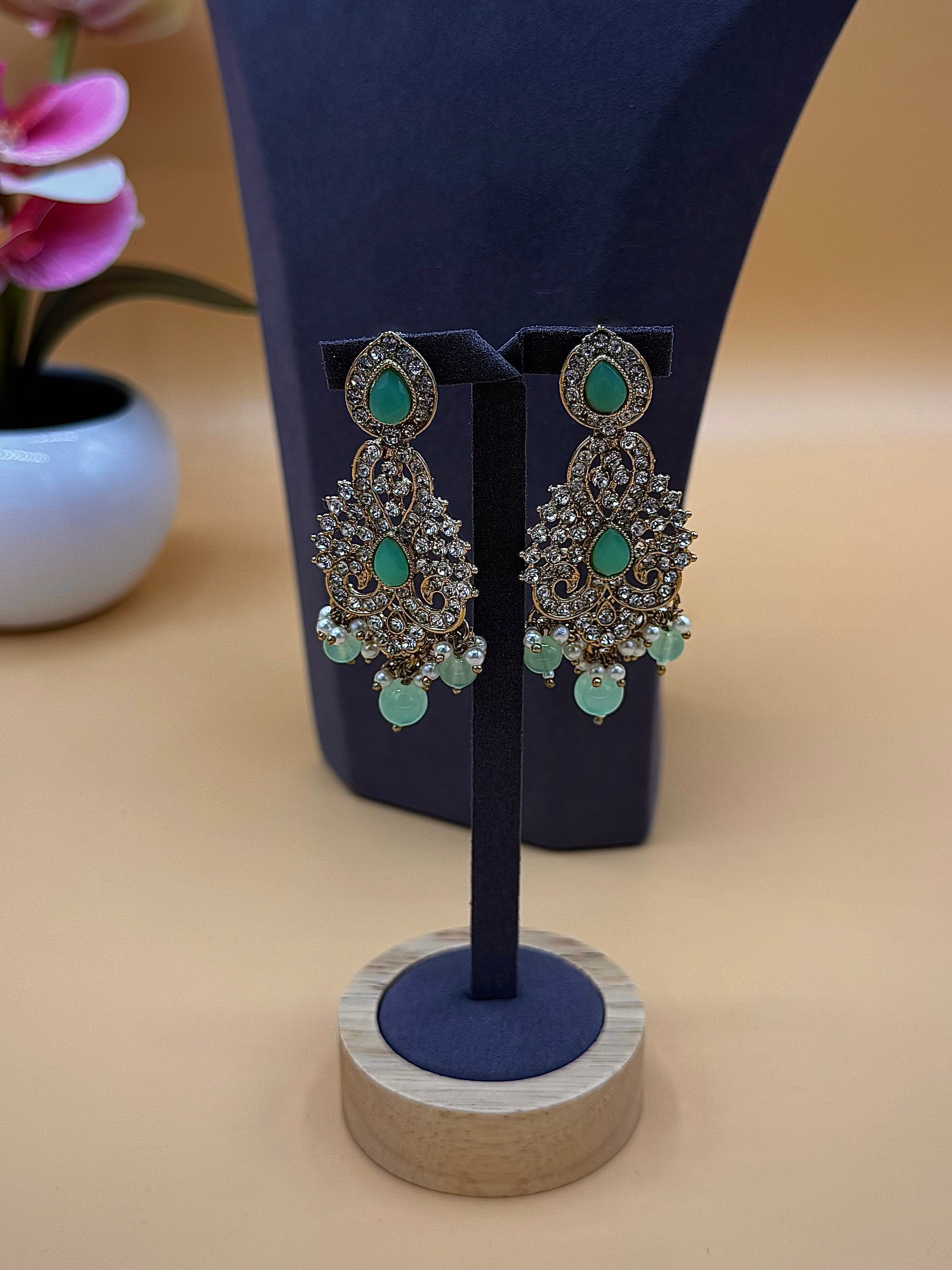 Elina Necklace Set – Aqua Blue