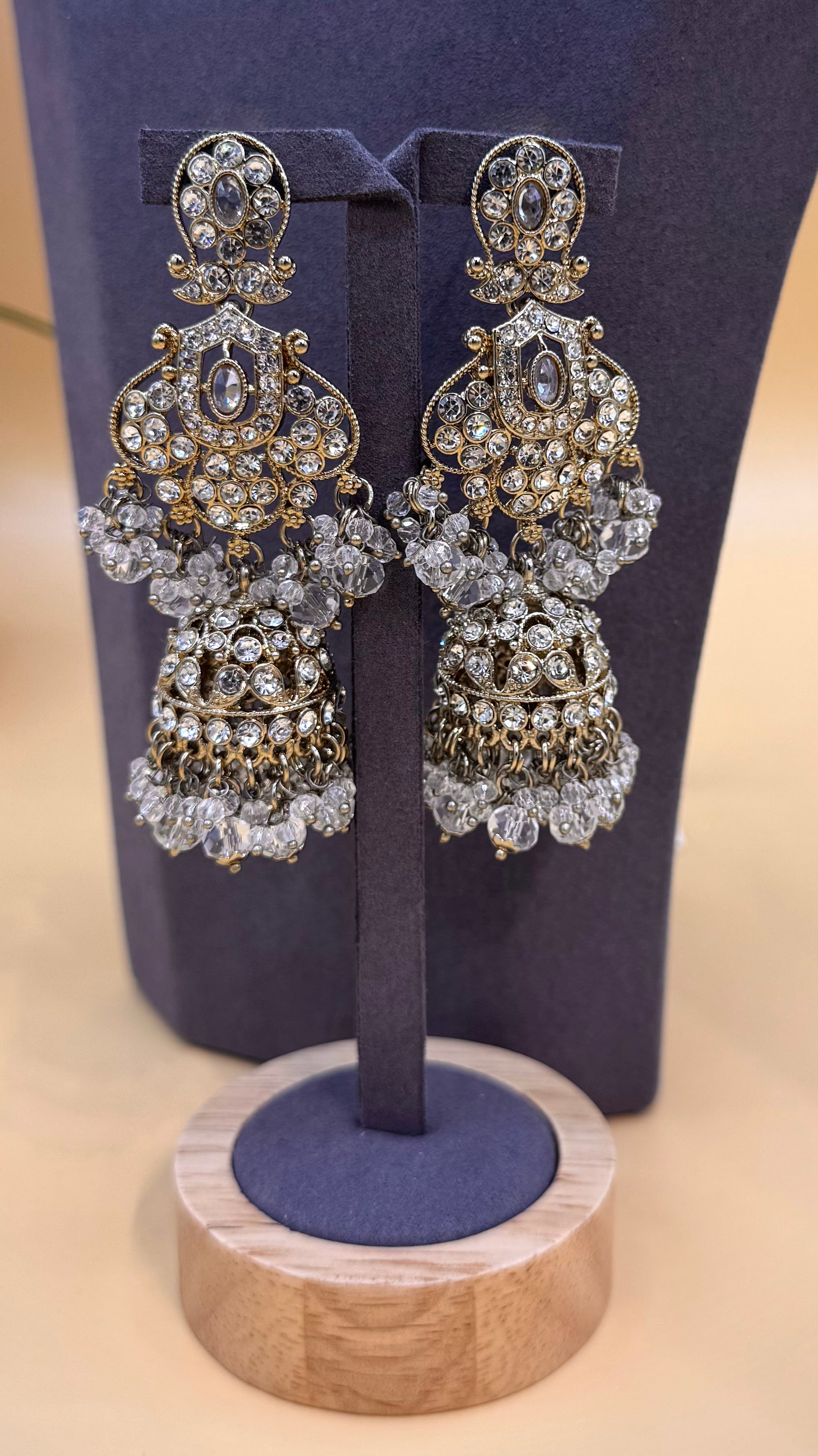 Crystal Silver Necklace Set