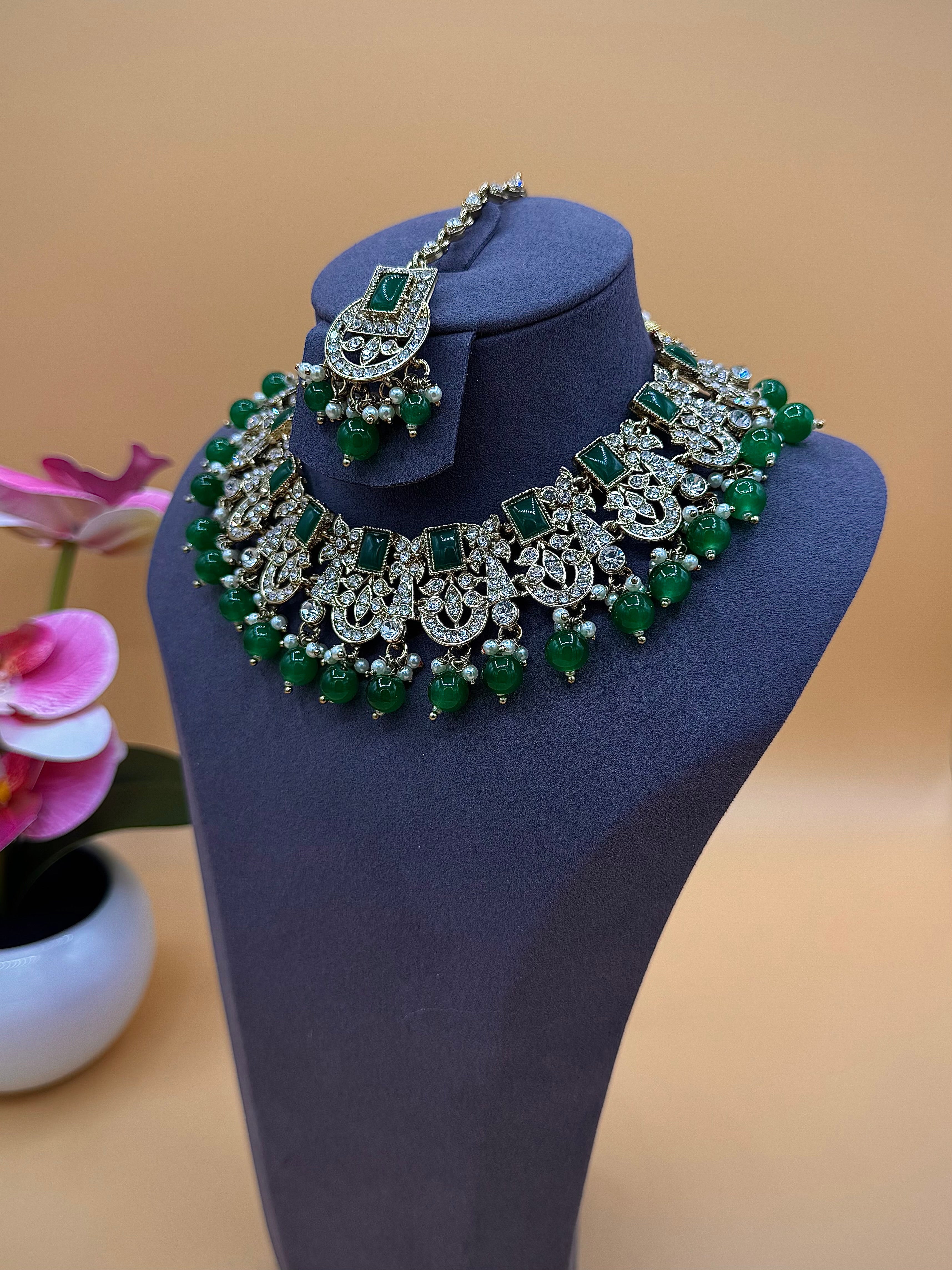 Zoya Necklace Set – Emerald Green