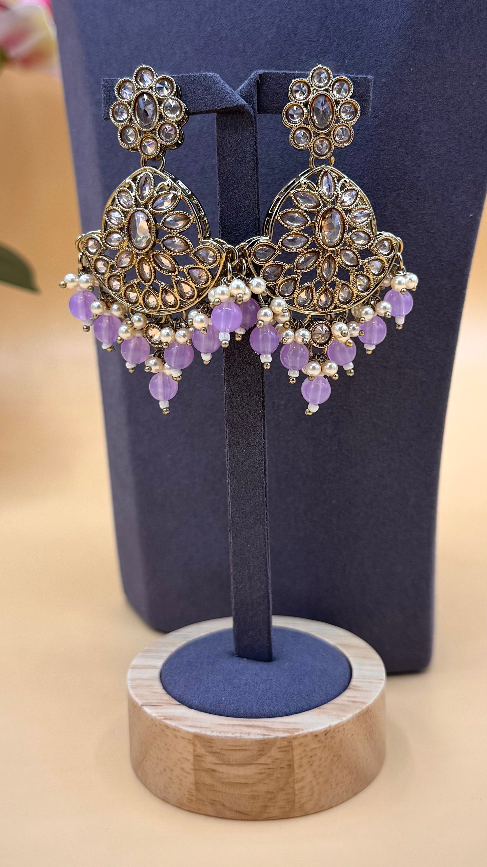 Lavender Pearl Necklace Set