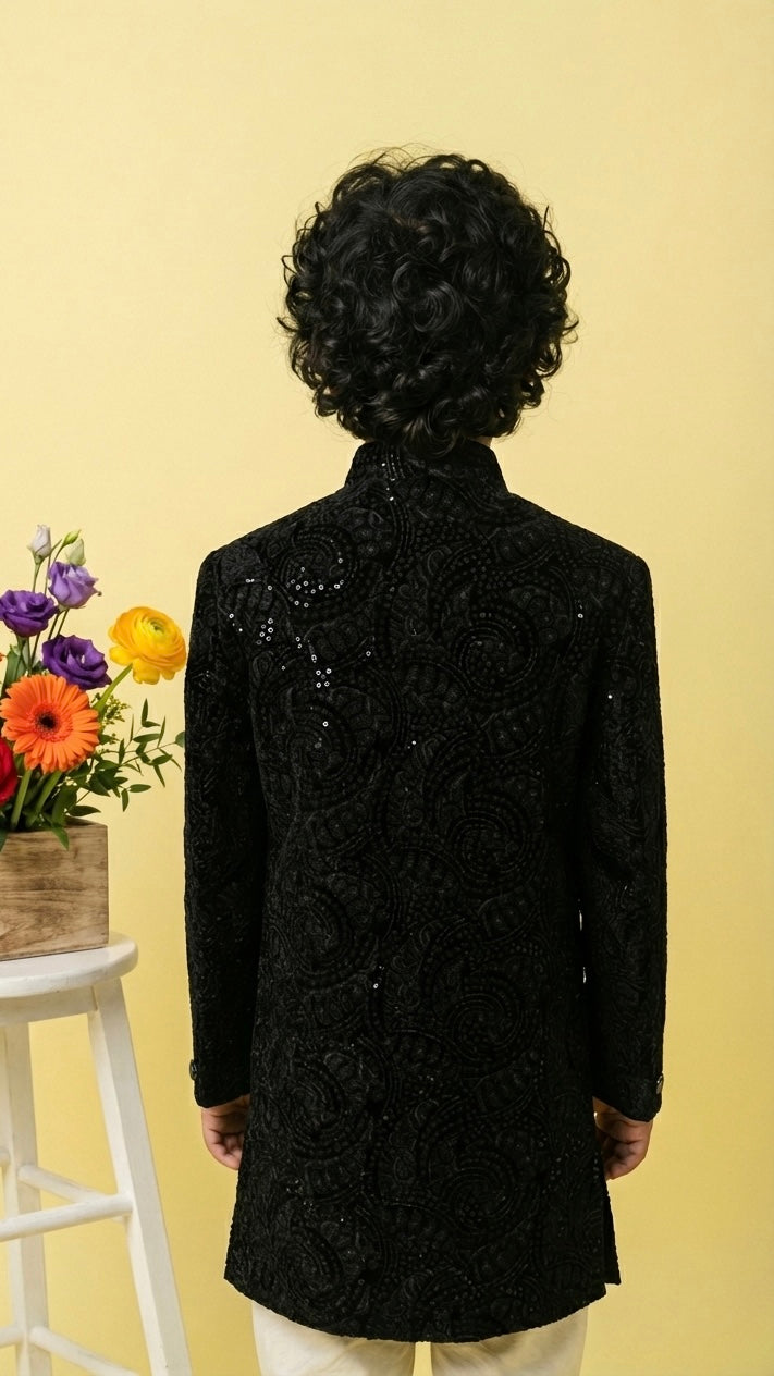 Noir Sherwani Set voor jongens