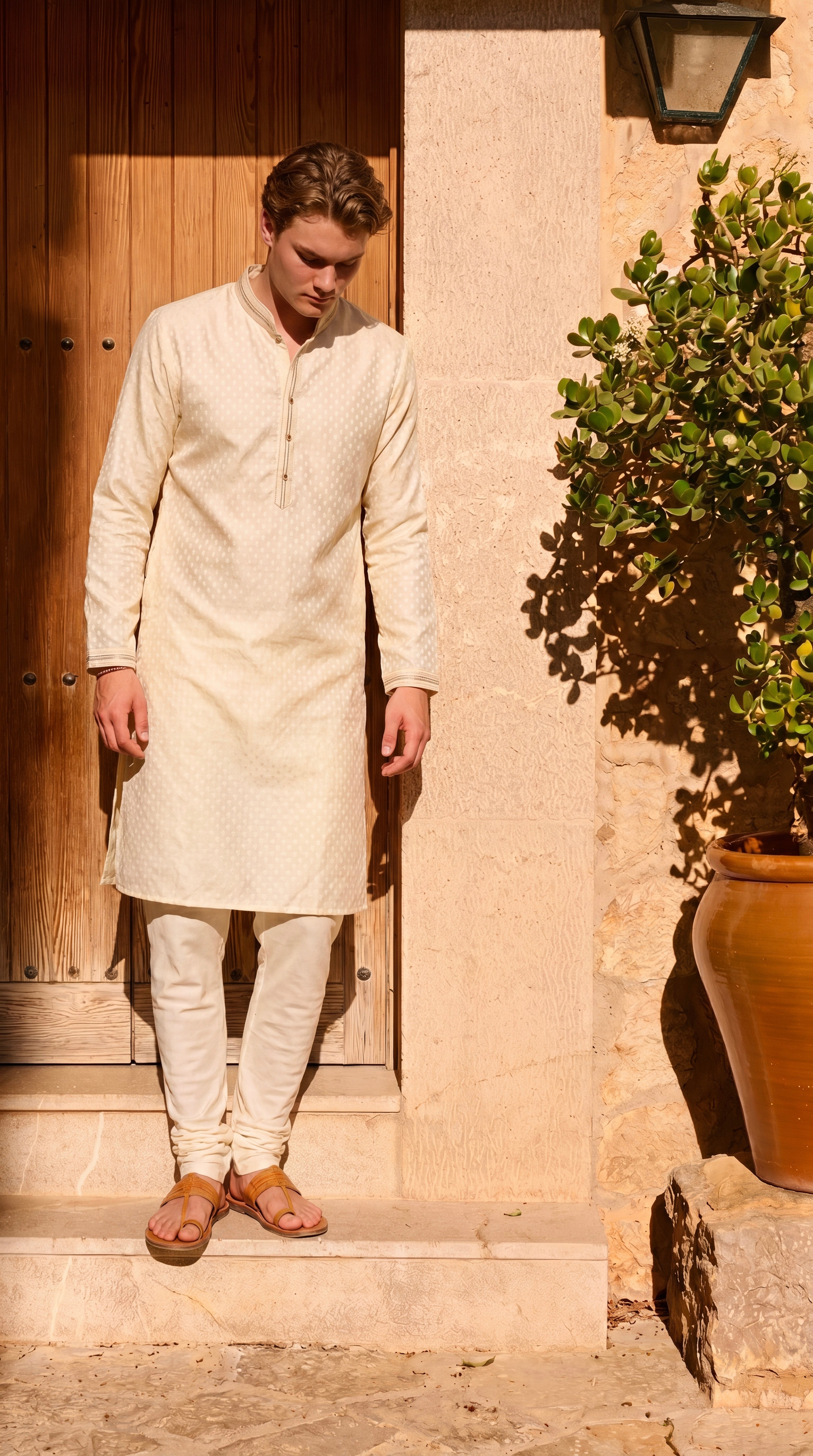 Cream Kurta set