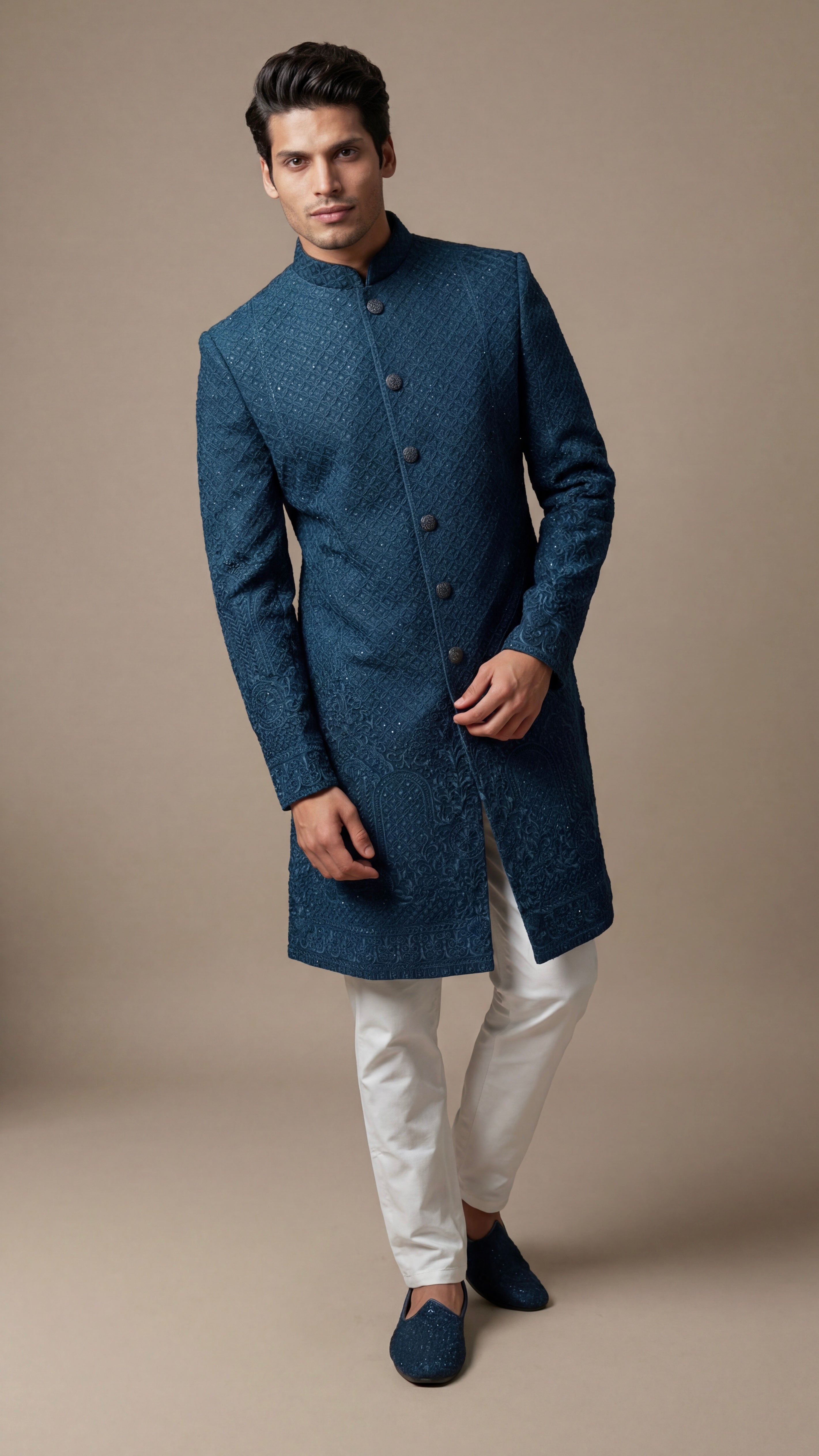 Midnight Royalty Sherwani Set