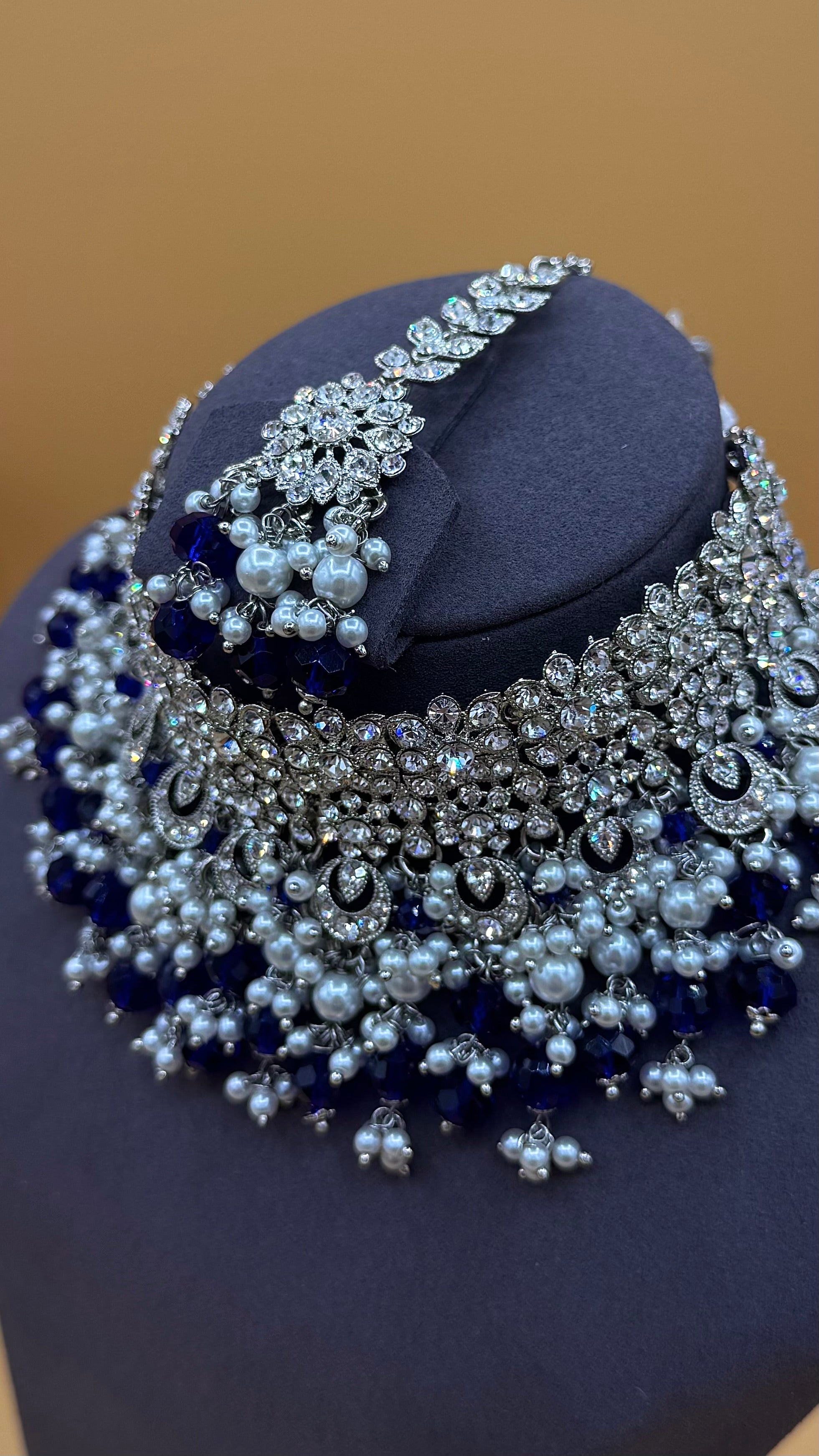 Midnight Royale Choker Set – Navy Blue