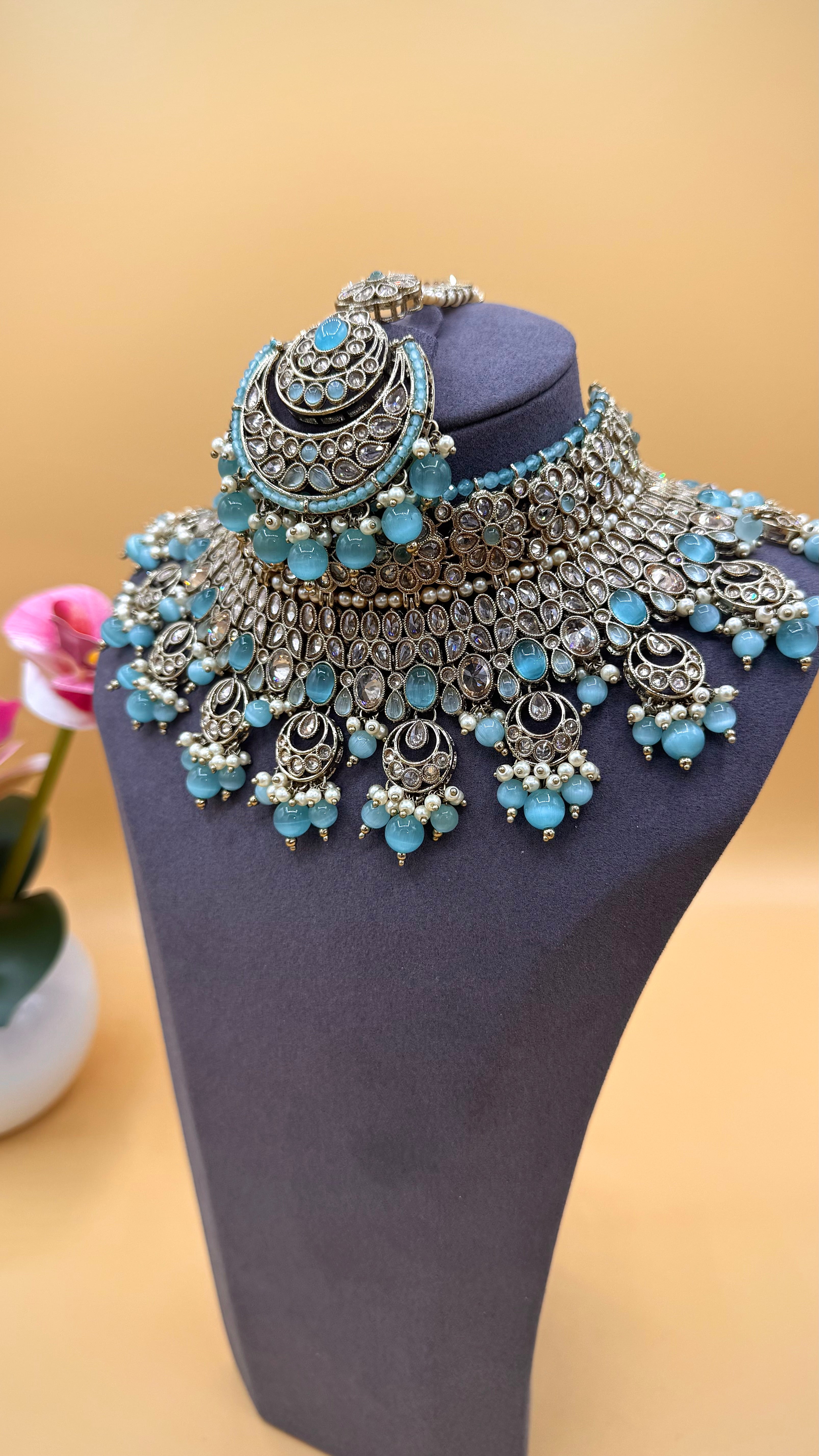 Aqua Noor Bridal Necklace Set