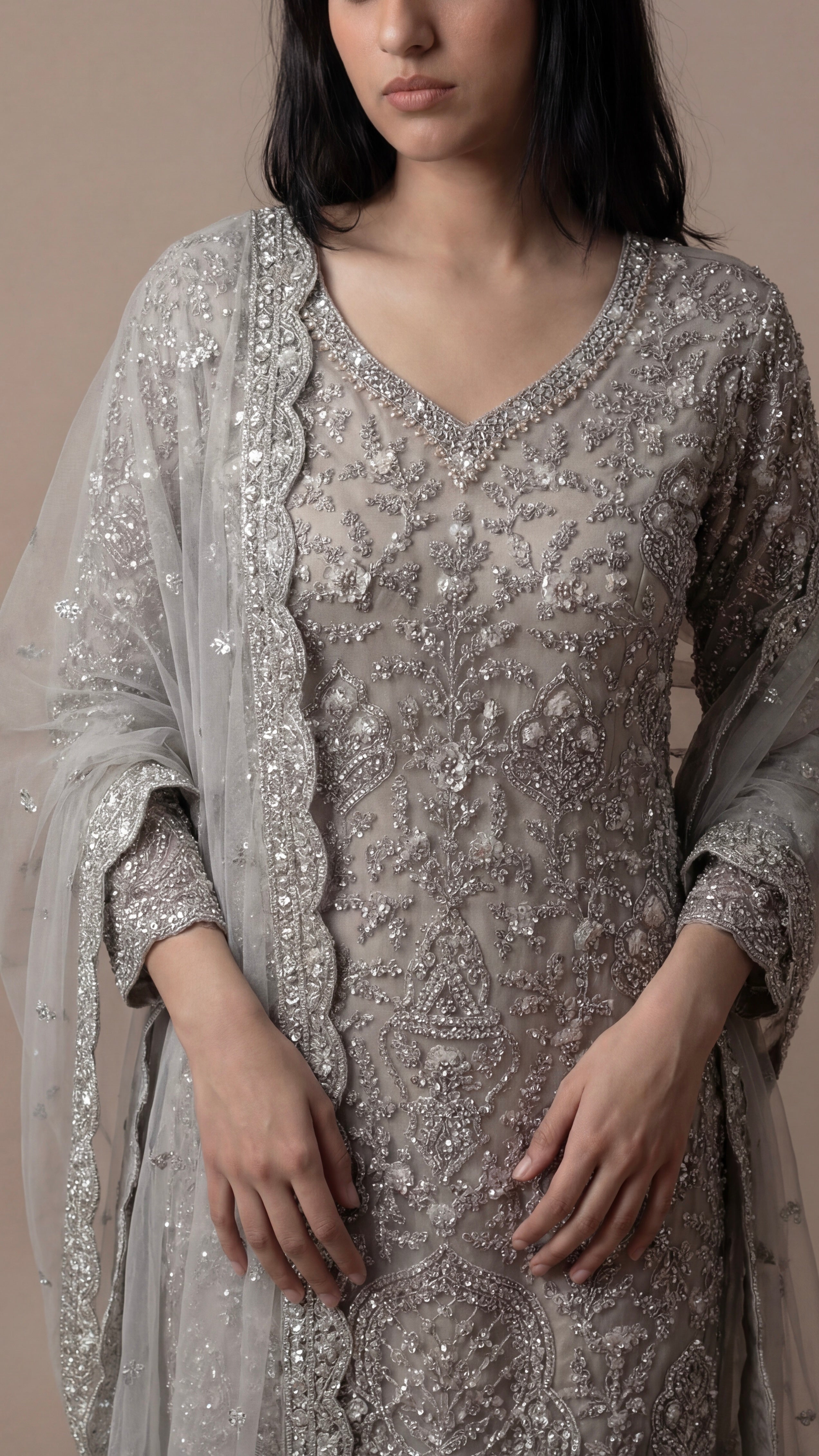 Zilveren Zarmina Sharara set