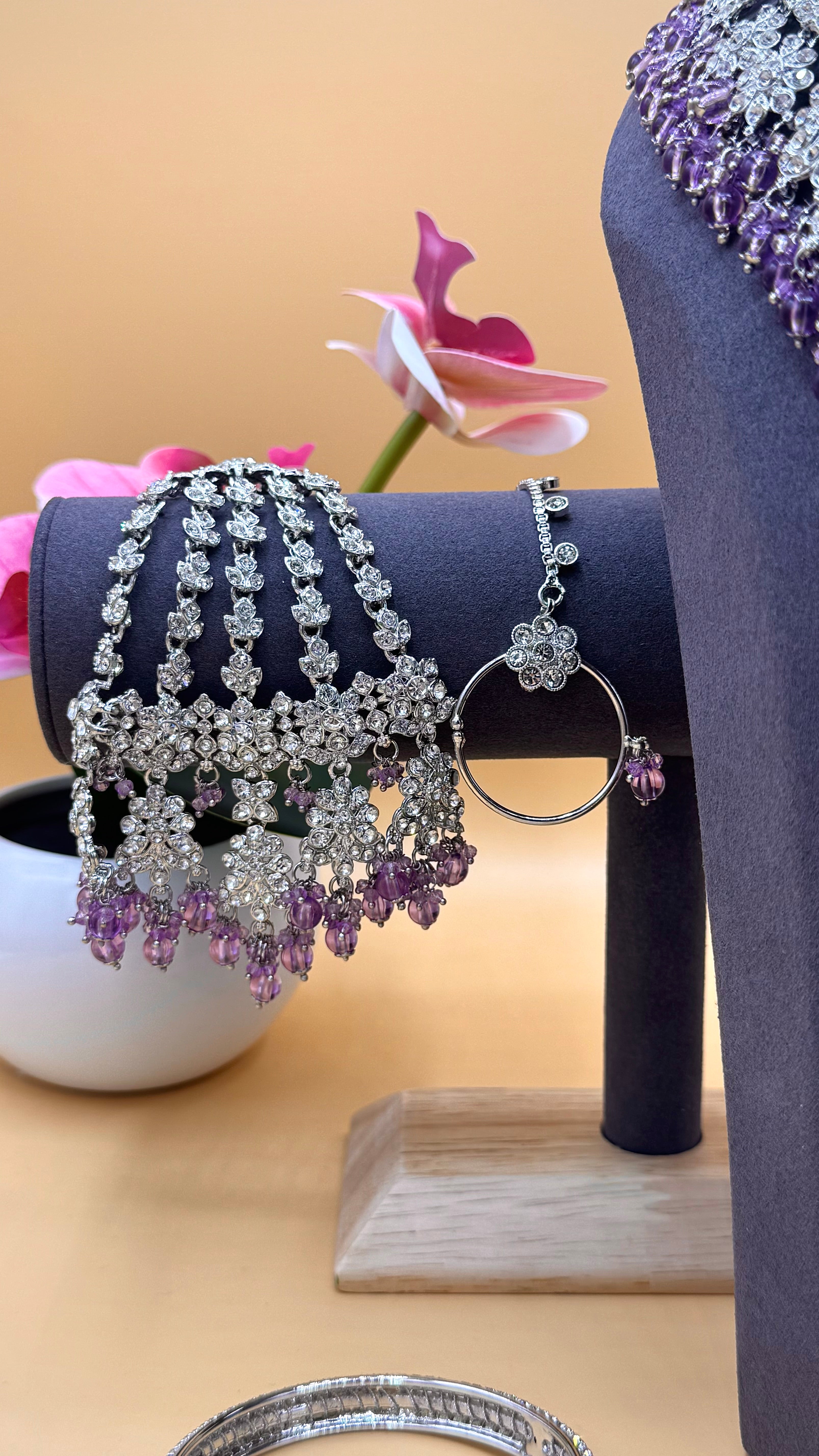 Imperial Amethyst Bridal Choker Set