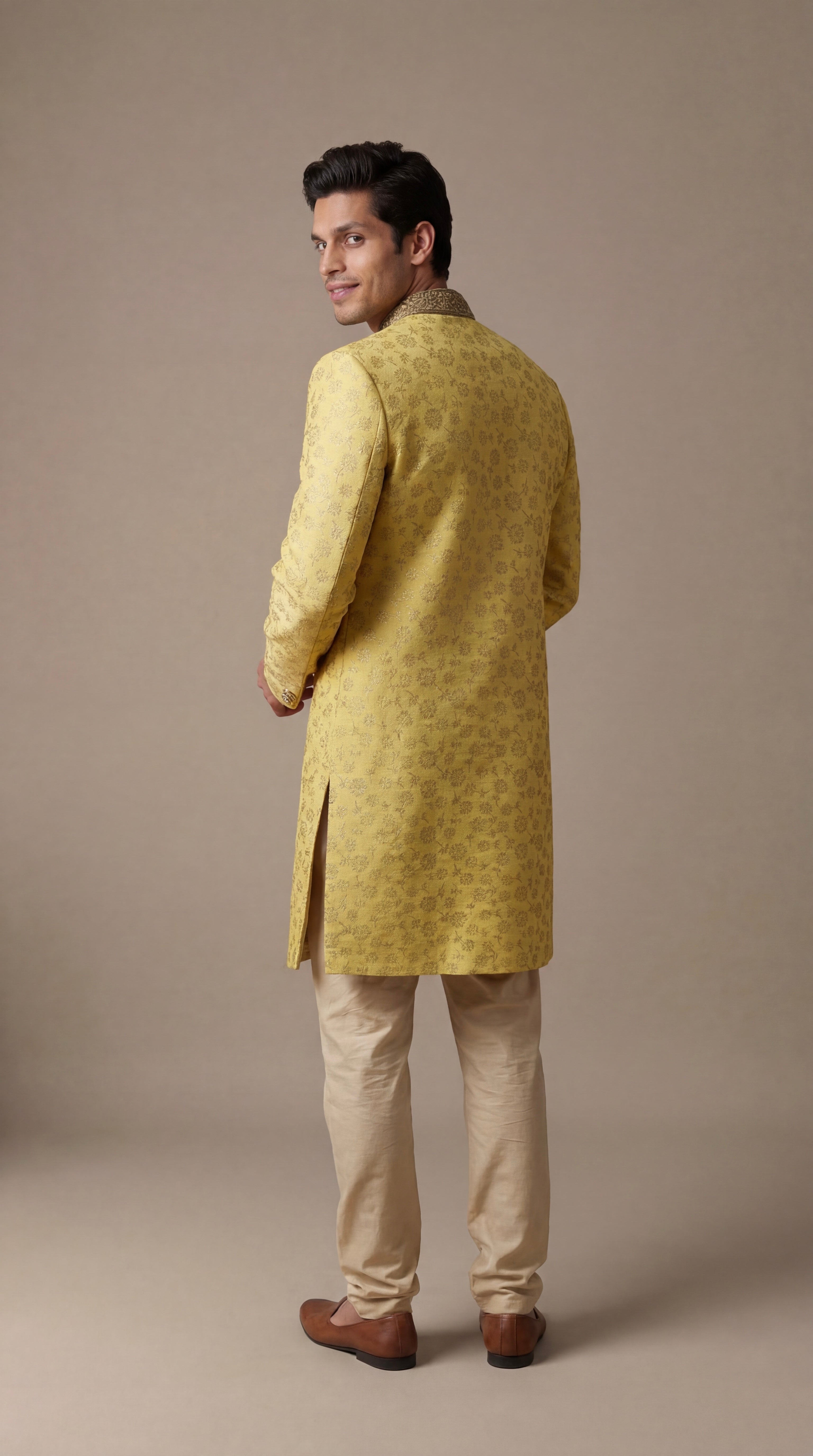Royal Mustard Gold Sherwani Set