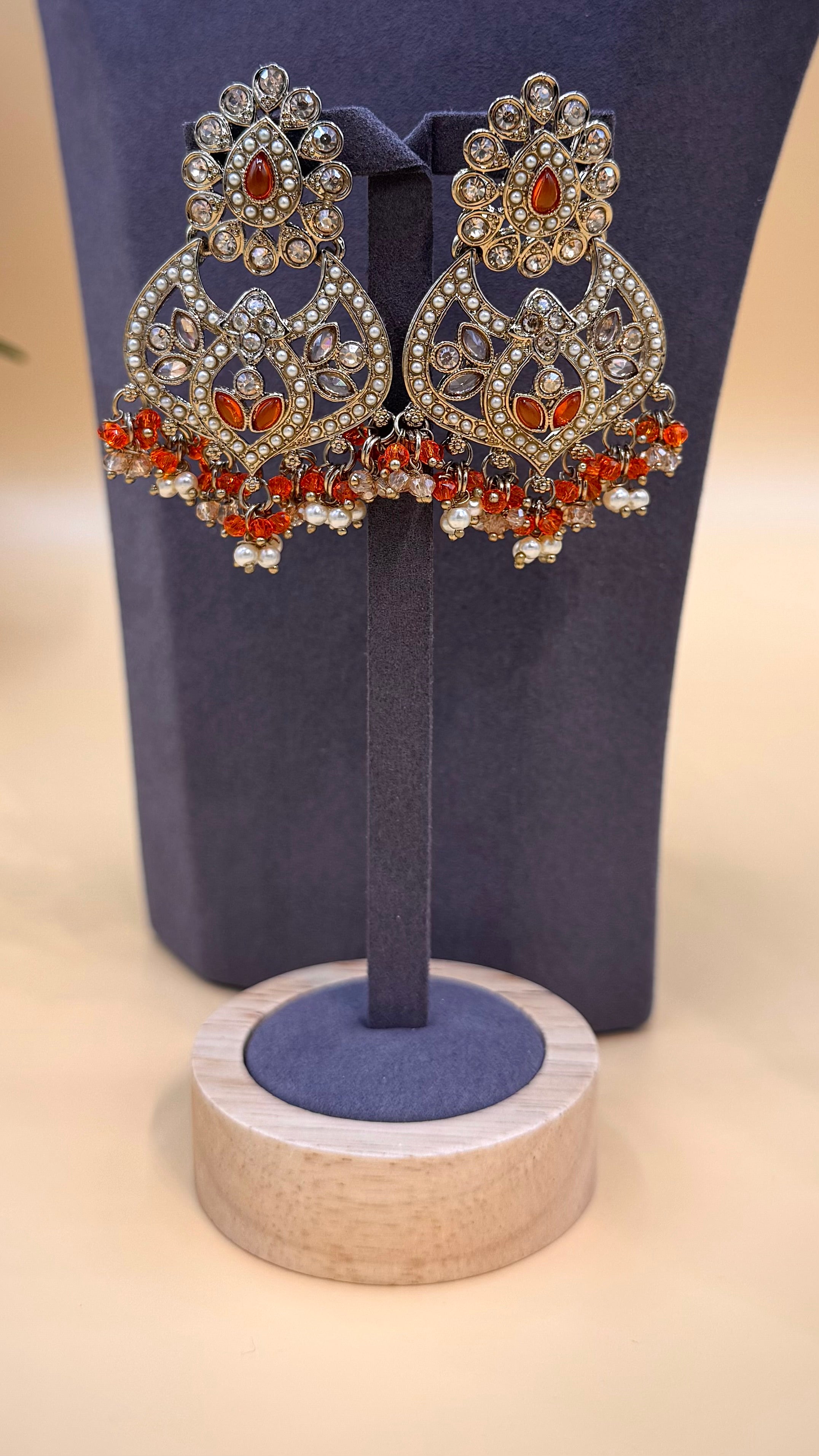 Rust Orange Royal Necklace Set